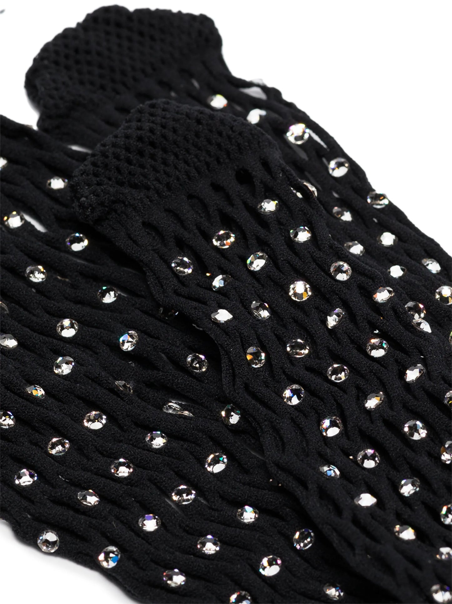 x Amina Muaddi crystal-embellished net tights