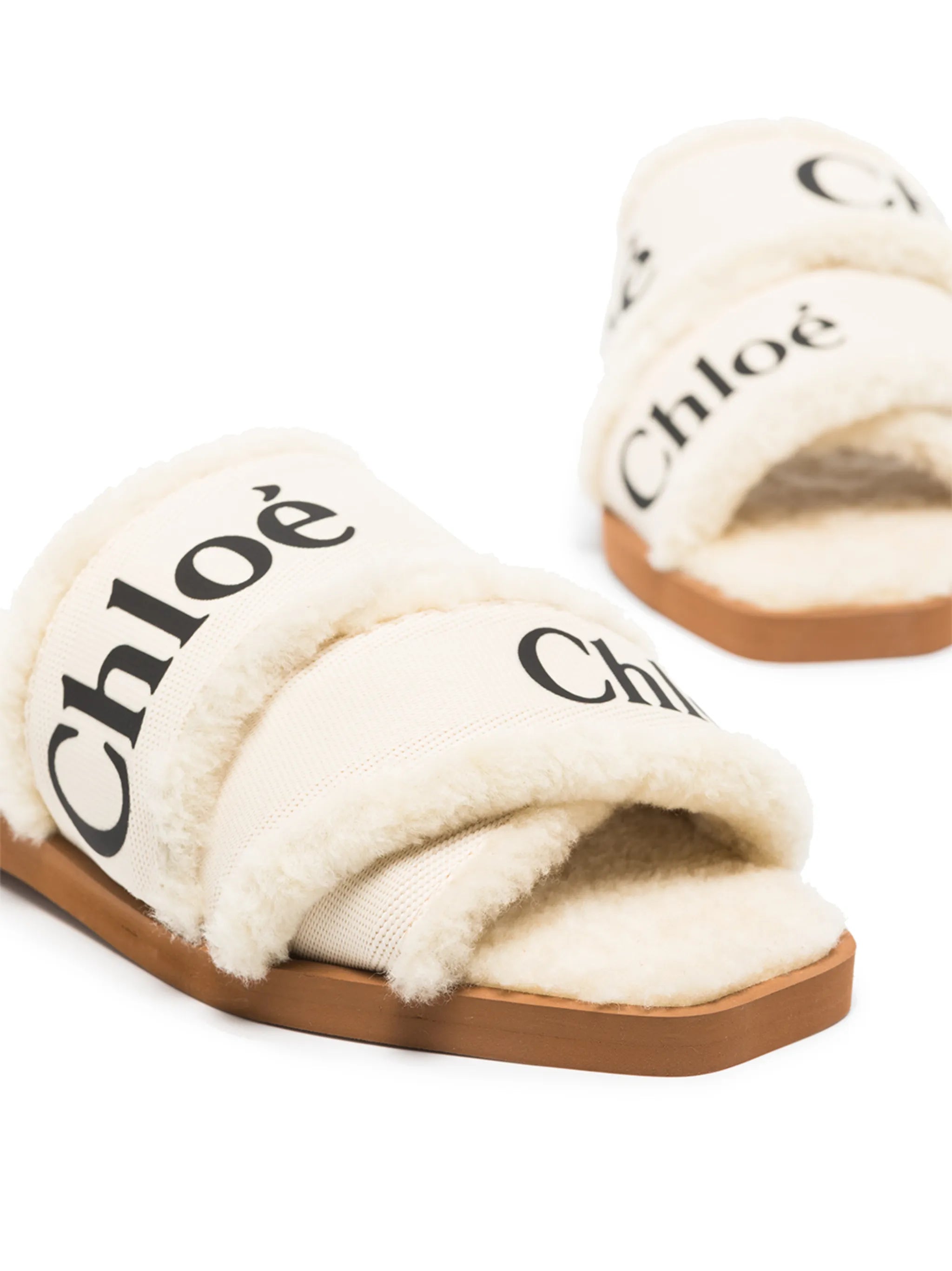 Woody logo-tape flat sandals