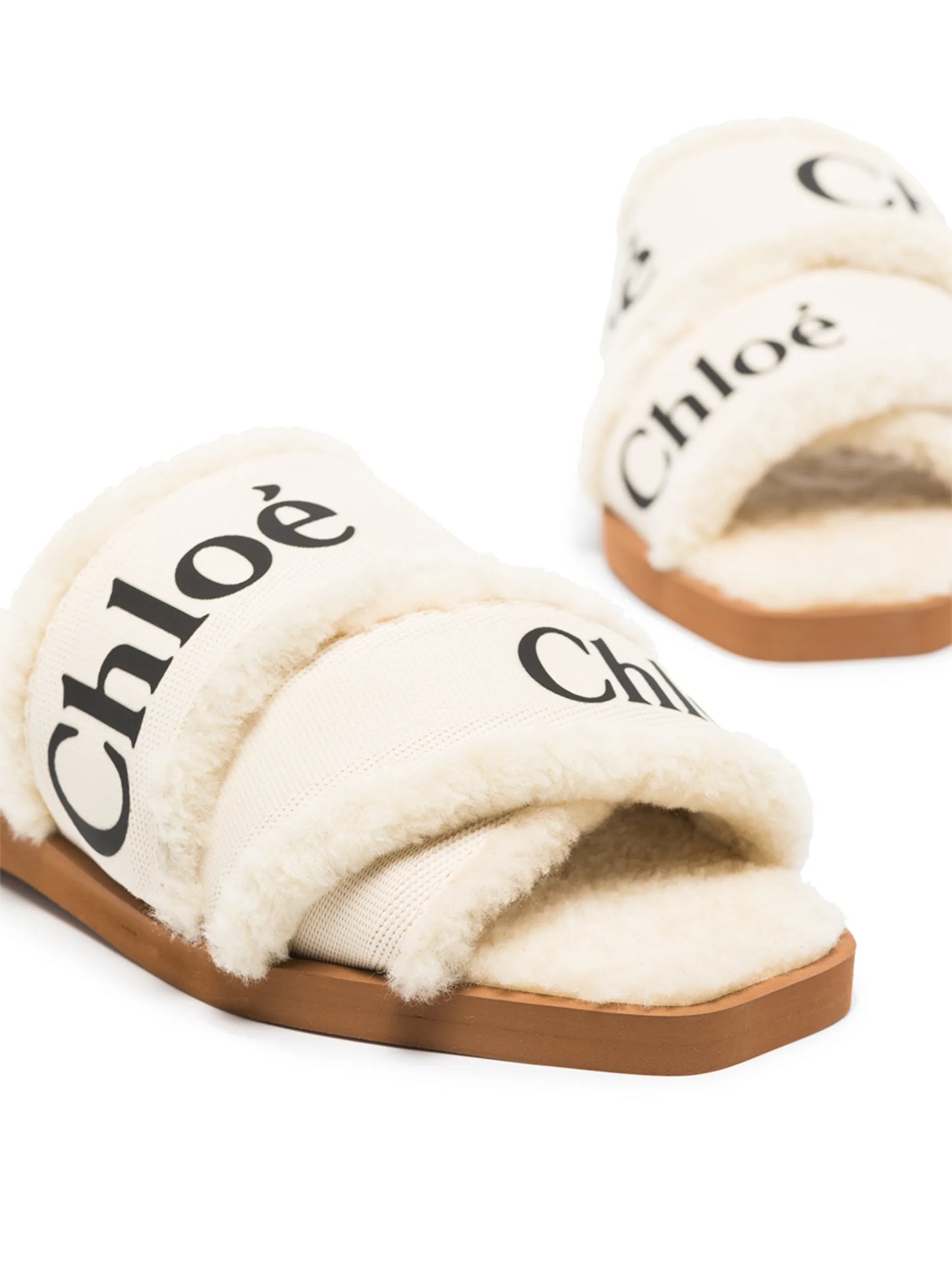 Woody logo-tape flat sandals