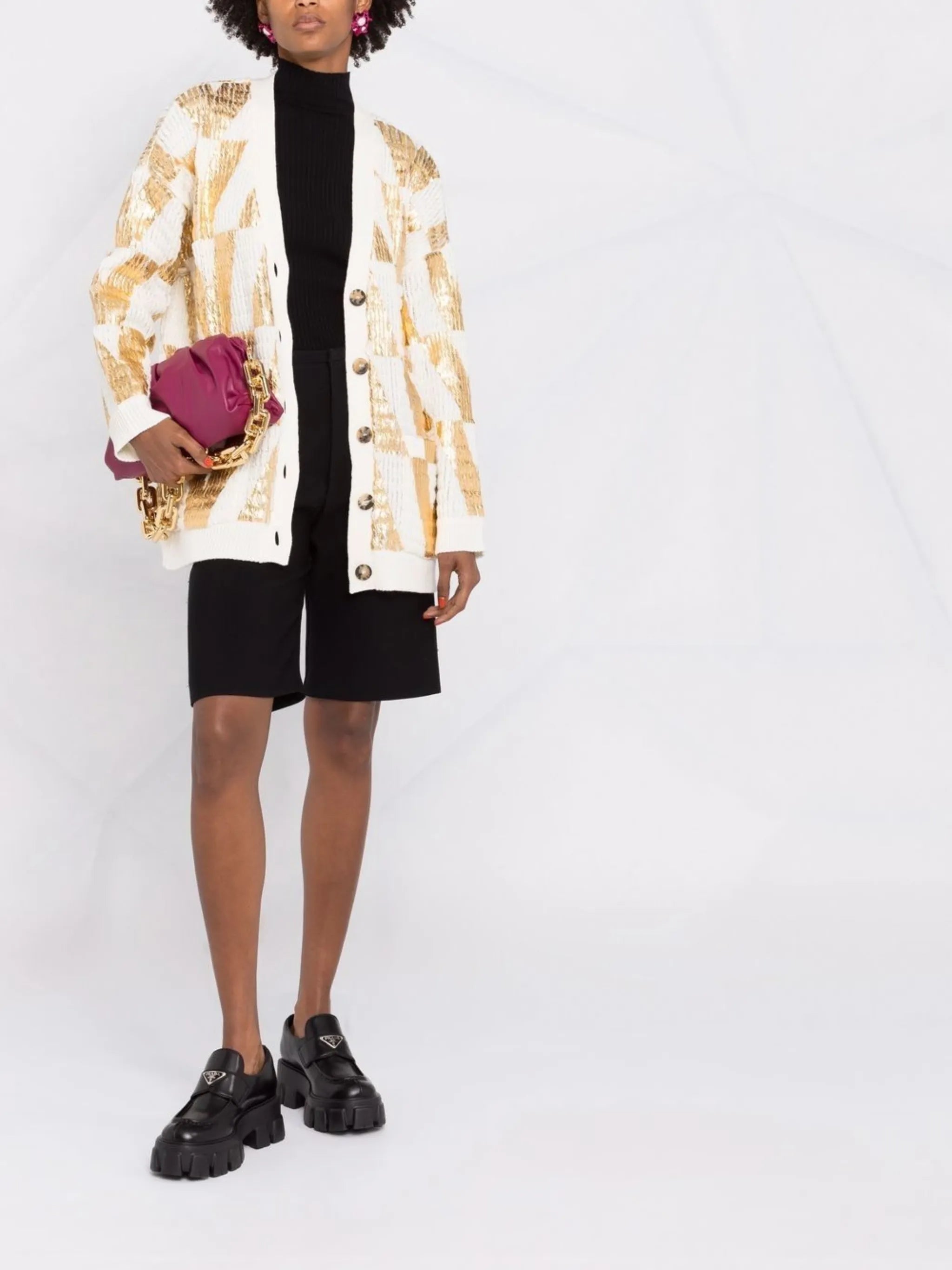intarsia-logo wool cardigan