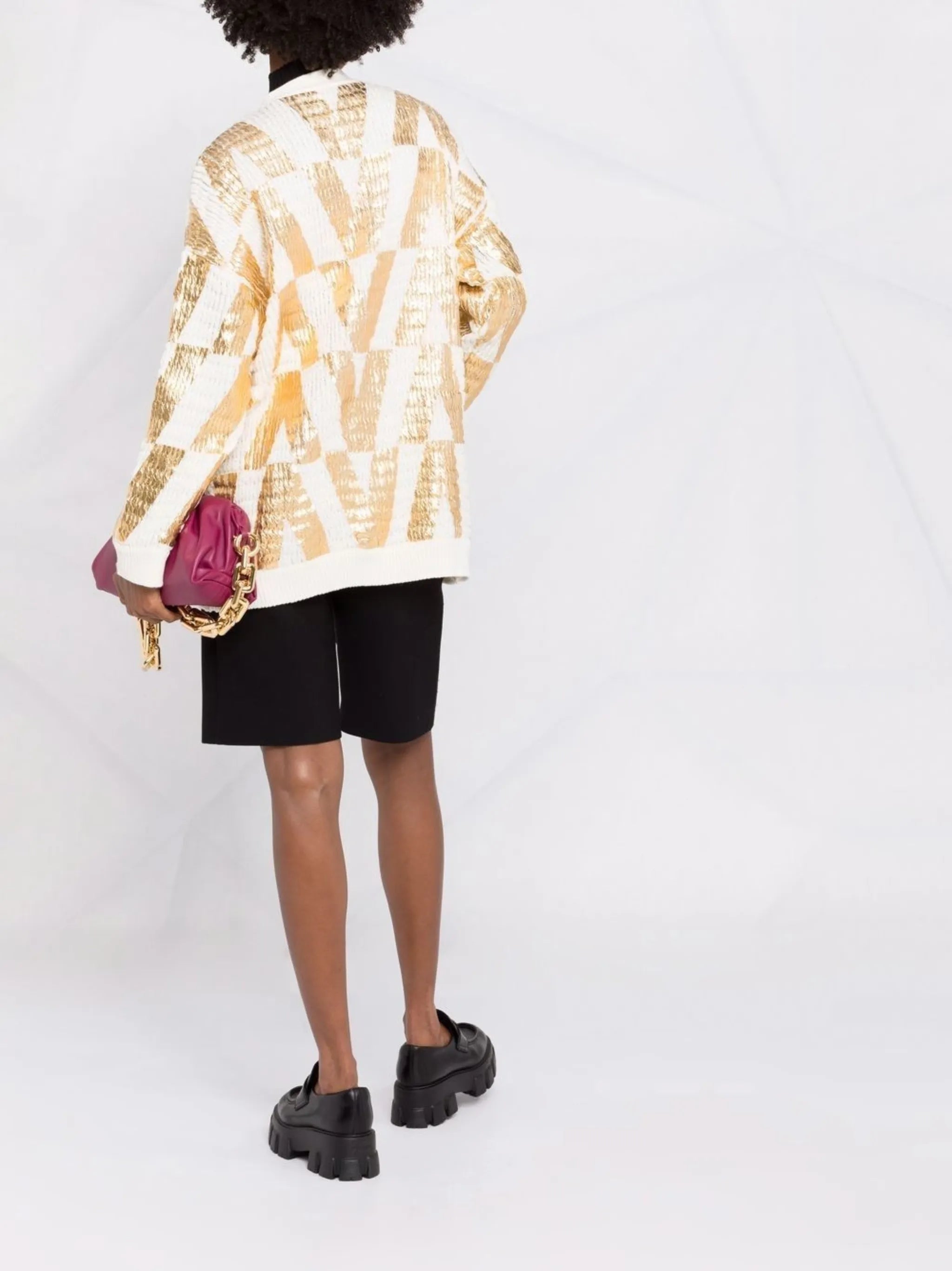 intarsia-logo wool cardigan