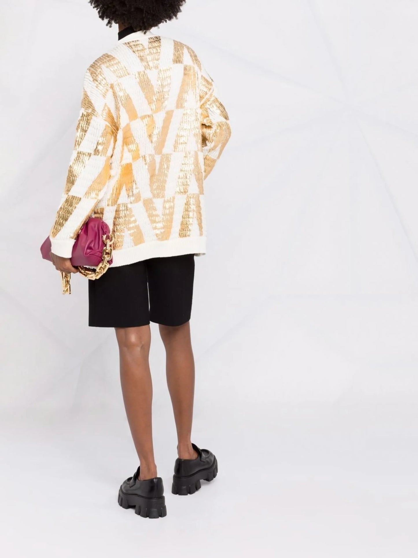 intarsia-logo wool cardigan