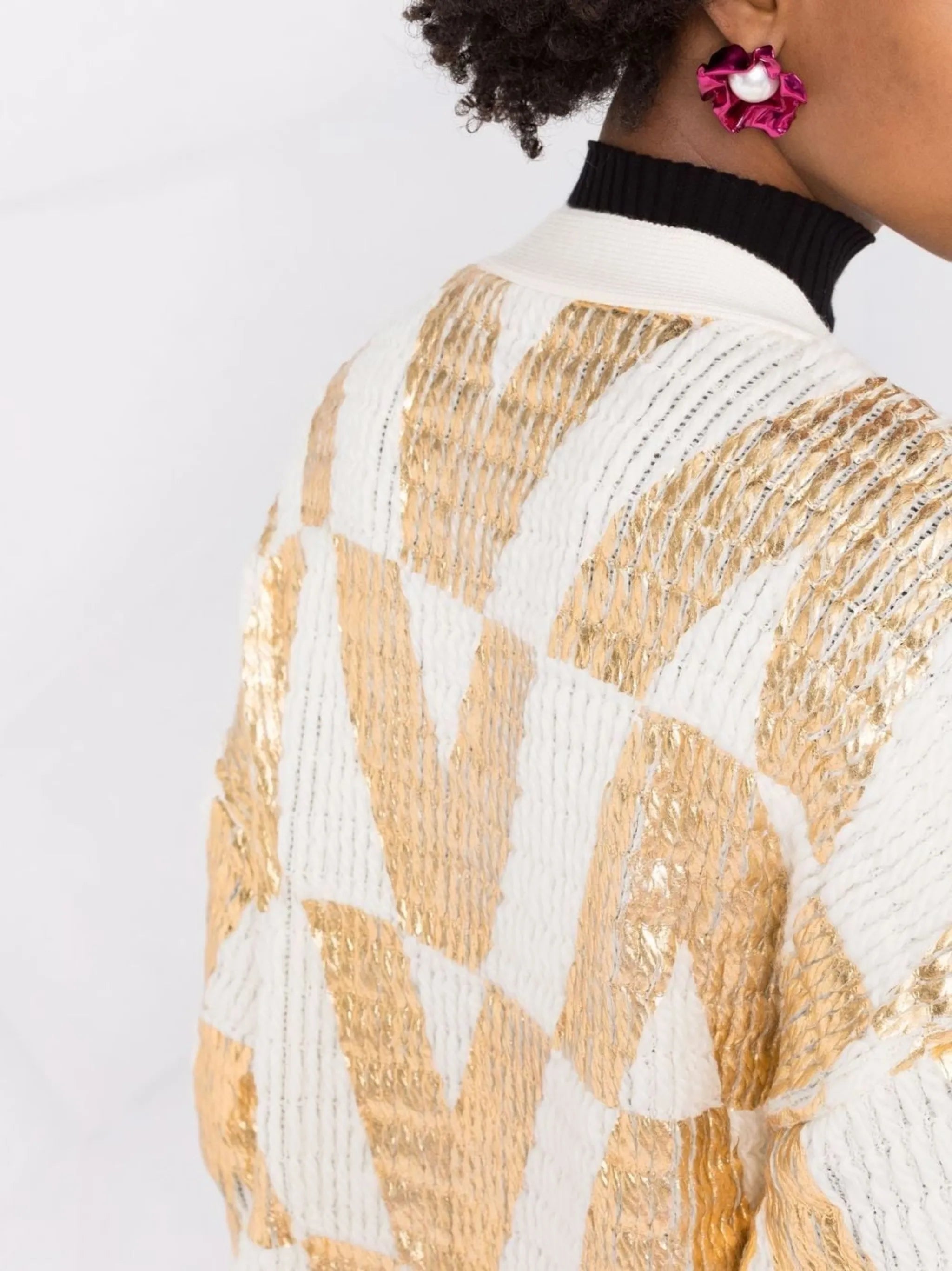 intarsia-logo wool cardigan