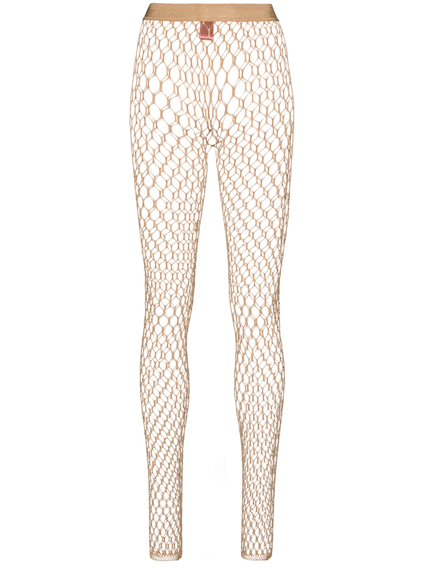 x Amina Muaddi crystal-embellished net tights