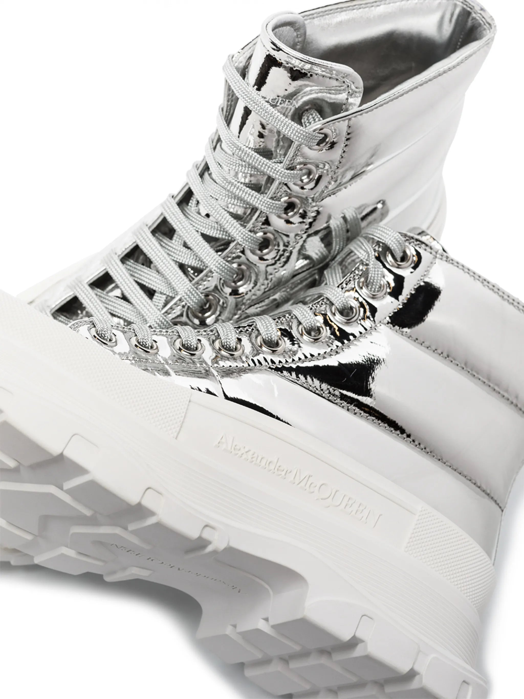 metallic Thread Slick combat boots