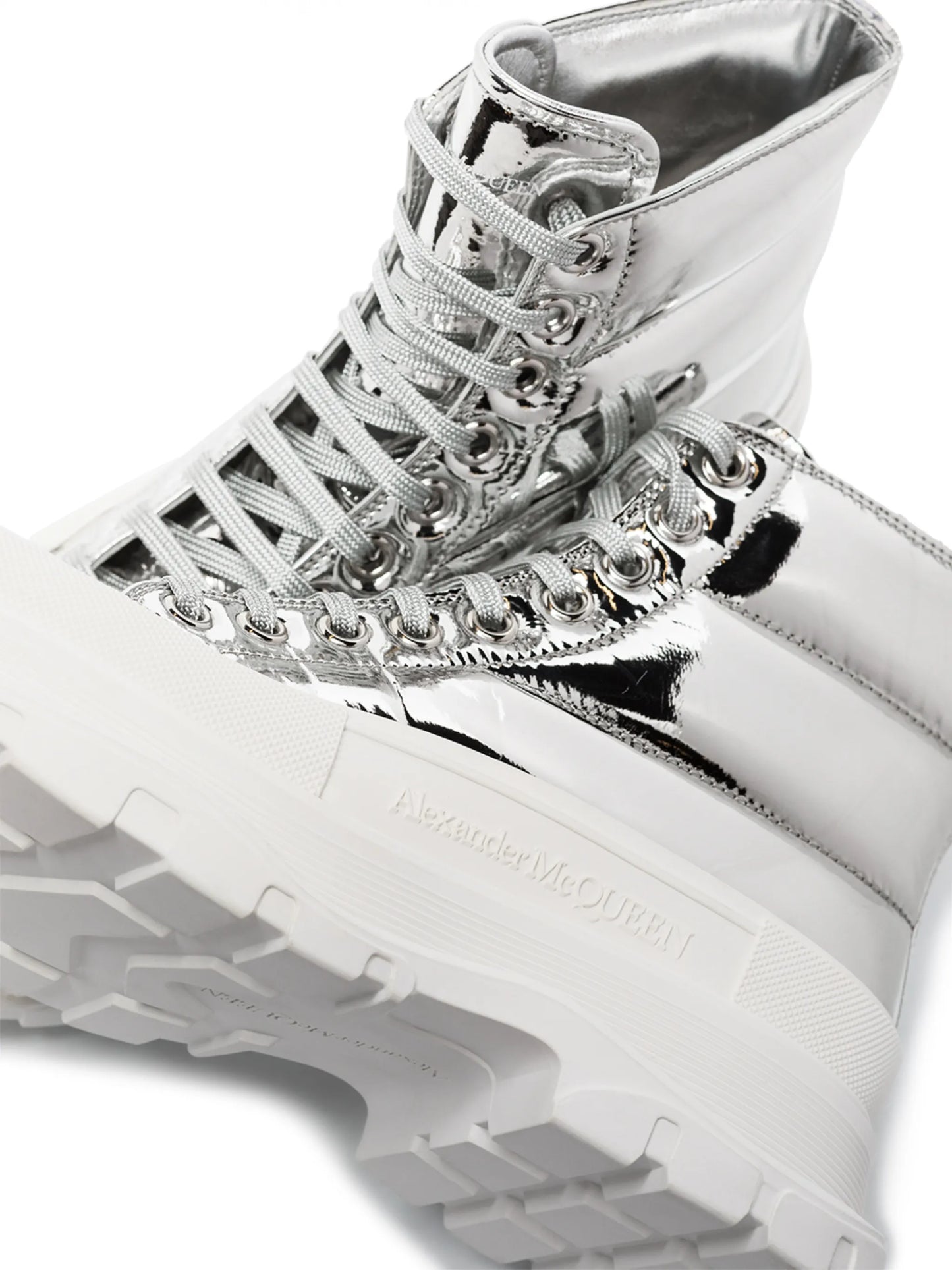 metallic Thread Slick combat boots