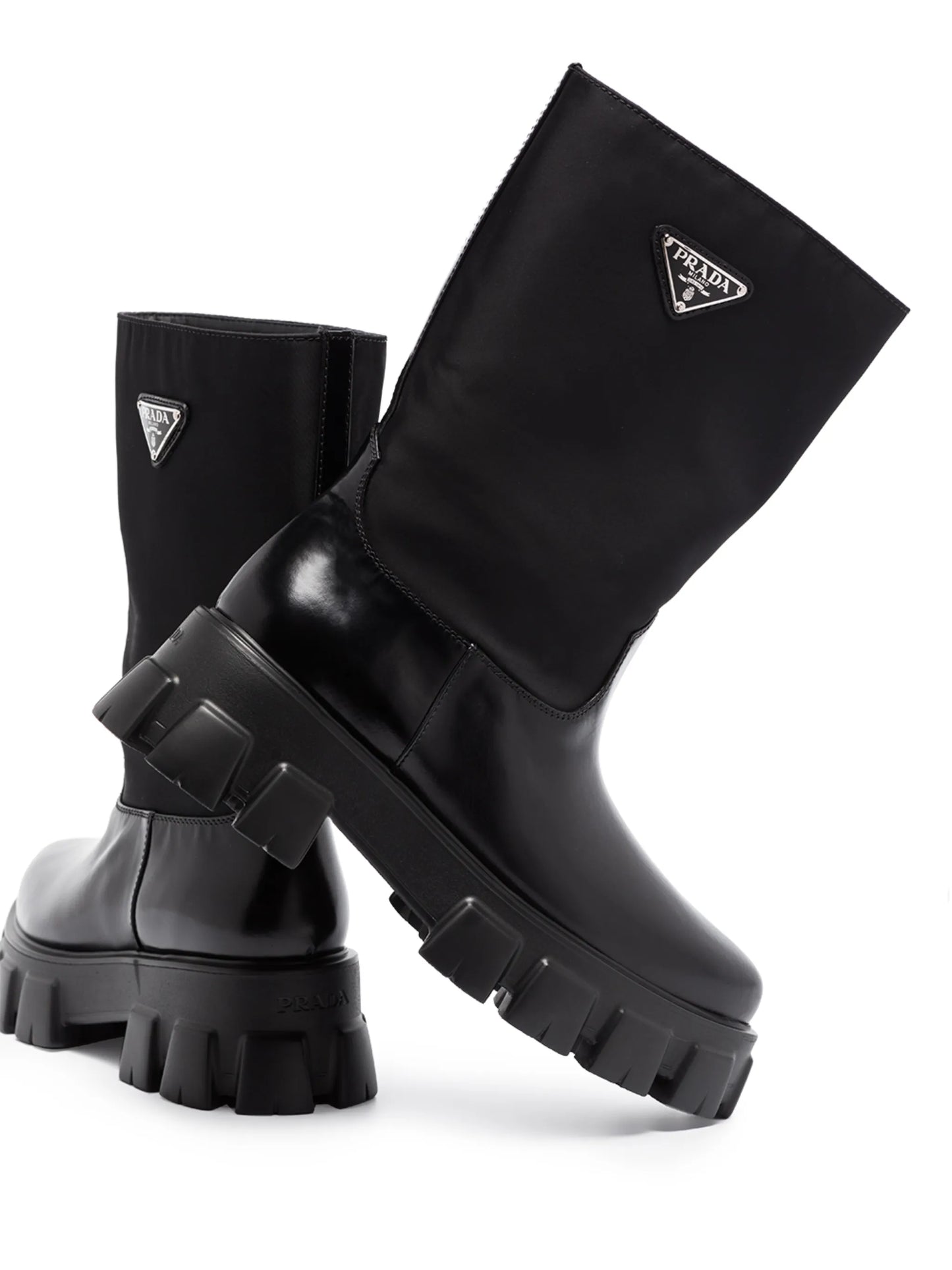 Monolith triangle-logo pointed boots