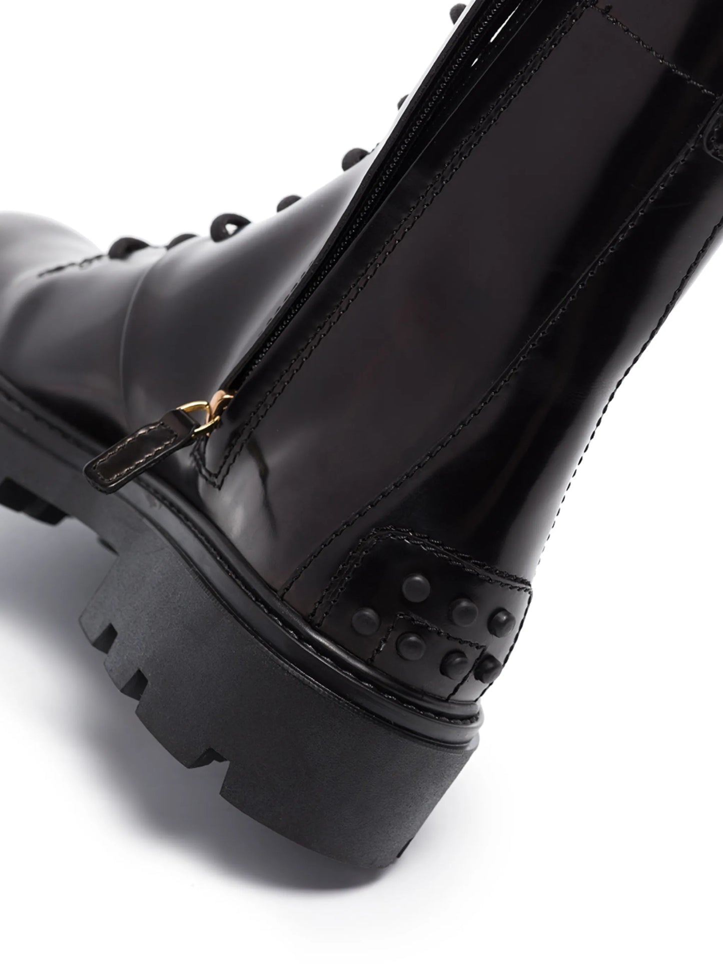 logo-plaque leather boots