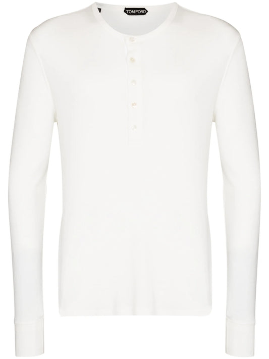 button-detail long-sleeve T-shirt