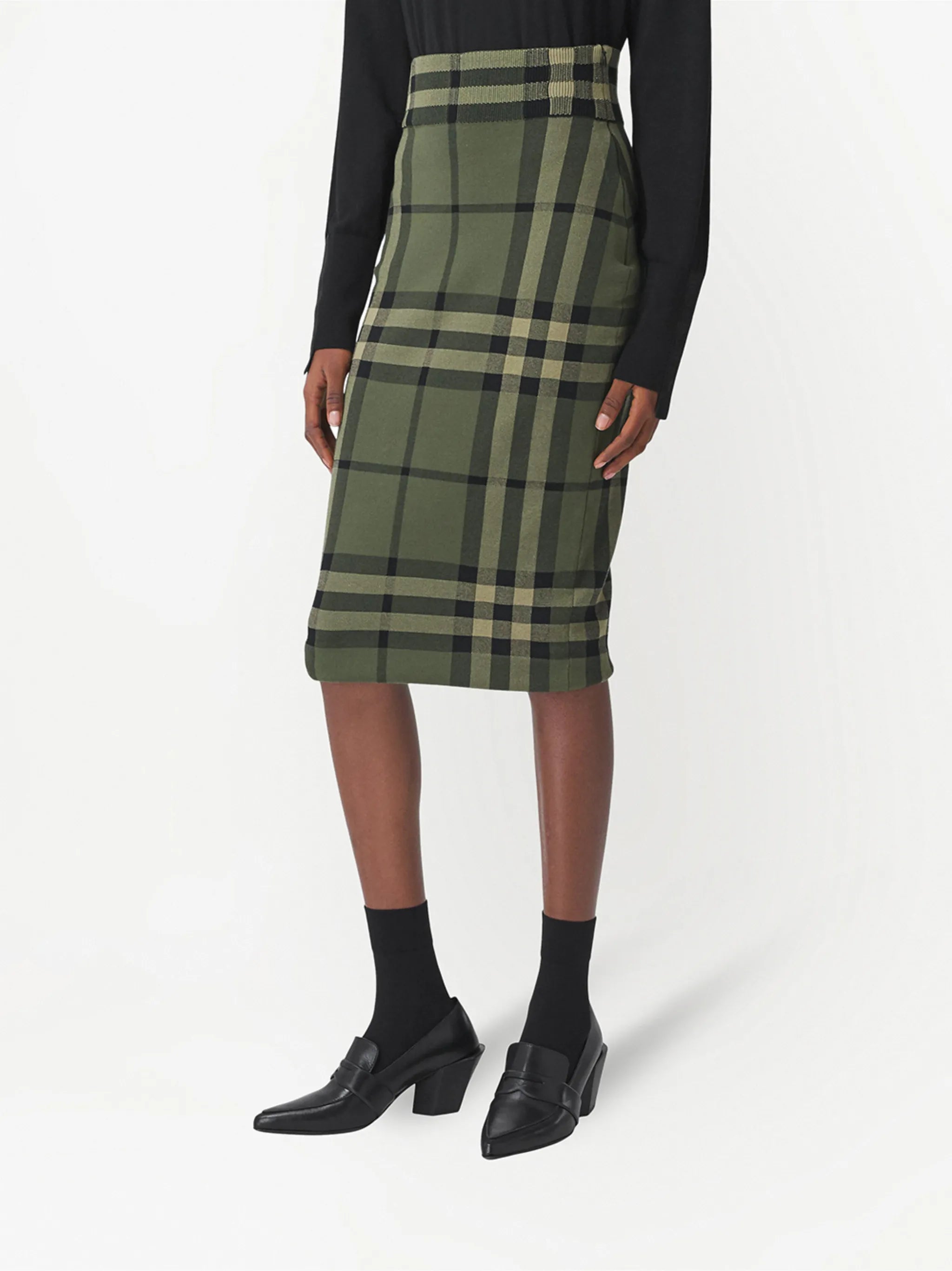 check jacquard skirt