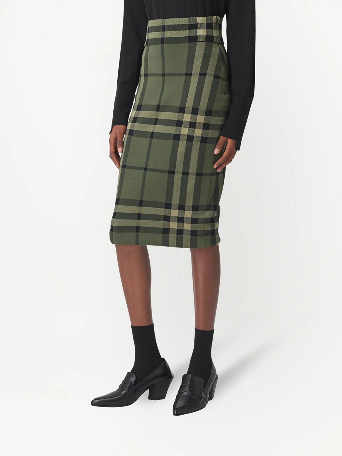 check jacquard skirt