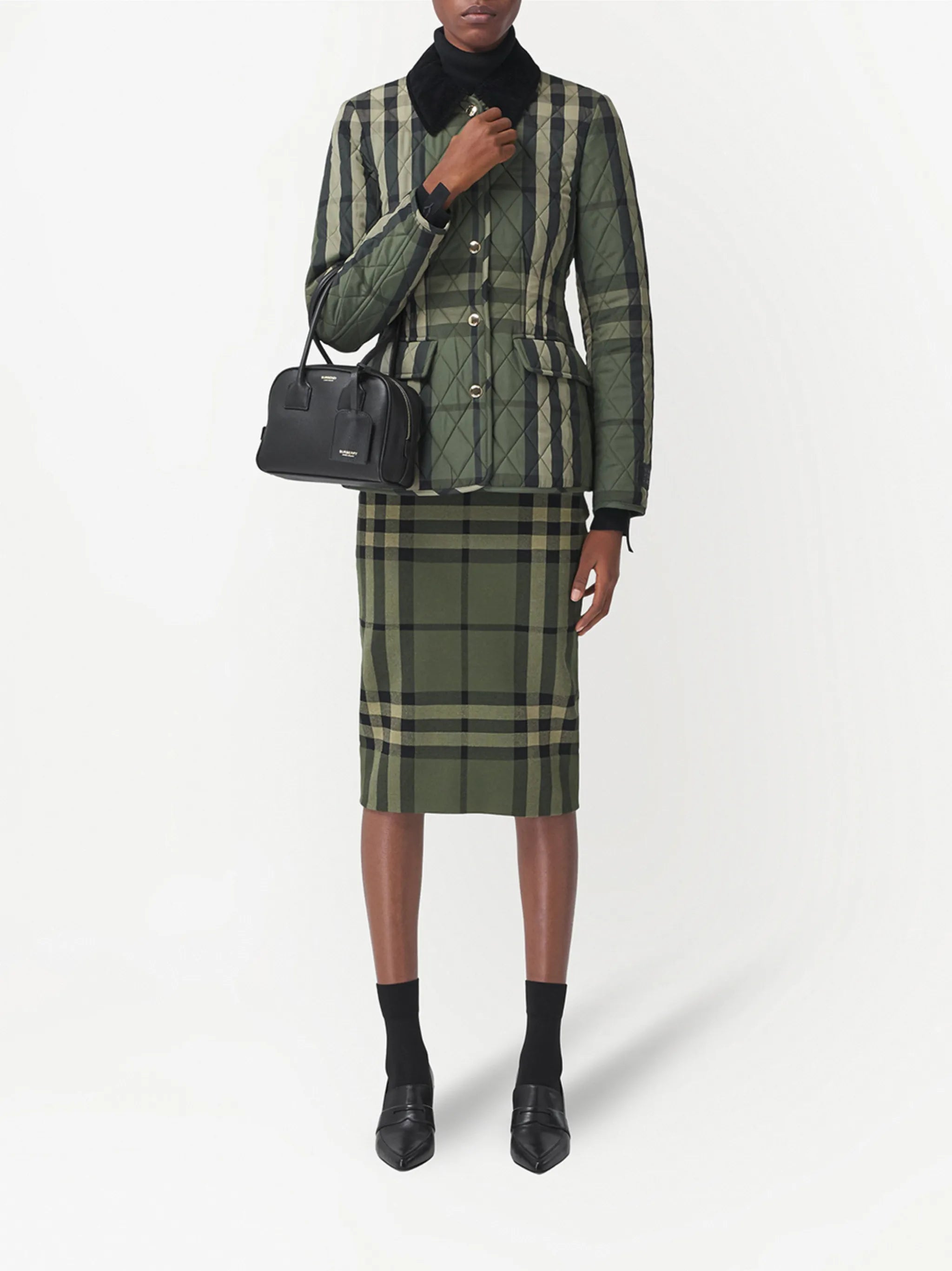 check jacquard skirt
