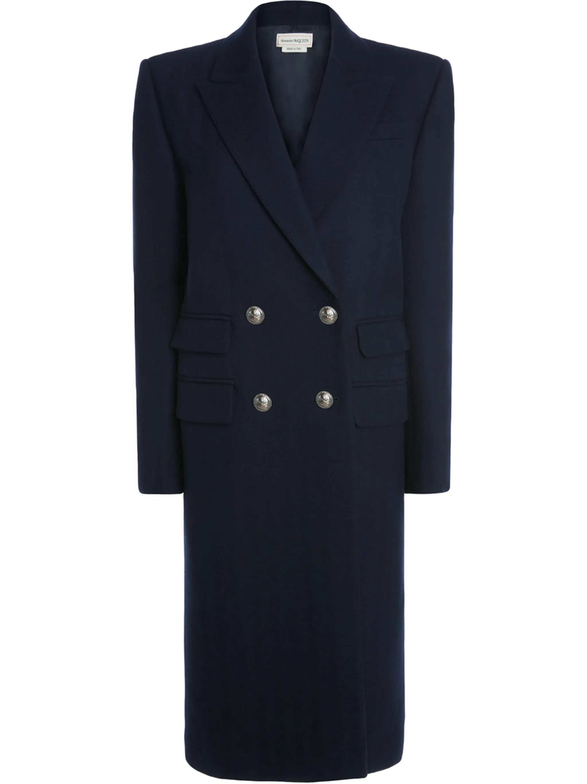 knitted double-breasted coat