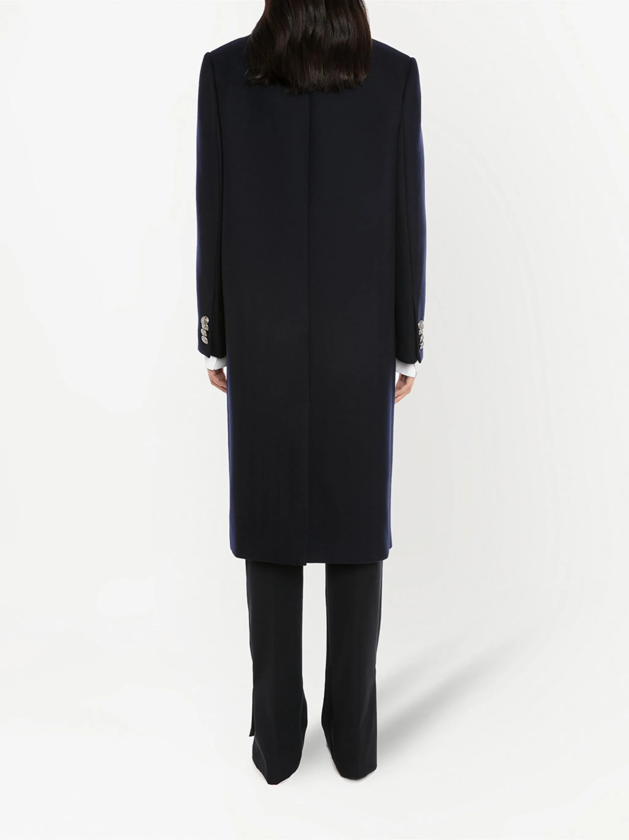 knitted double-breasted coat