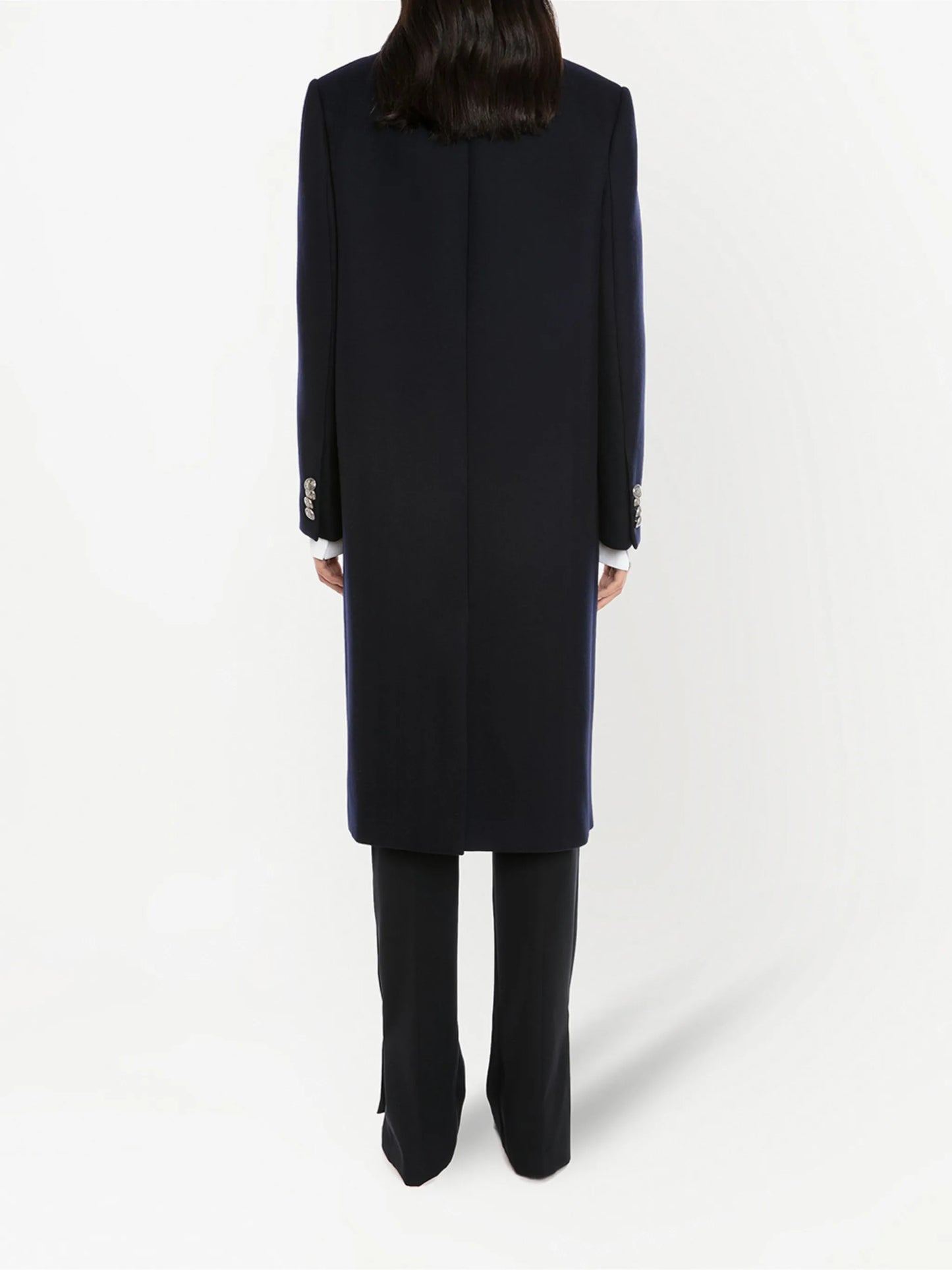 knitted double-breasted coat