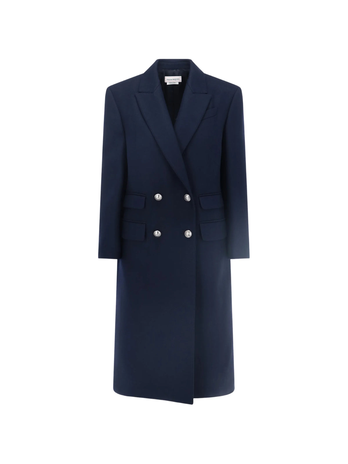 knitted double-breasted coat