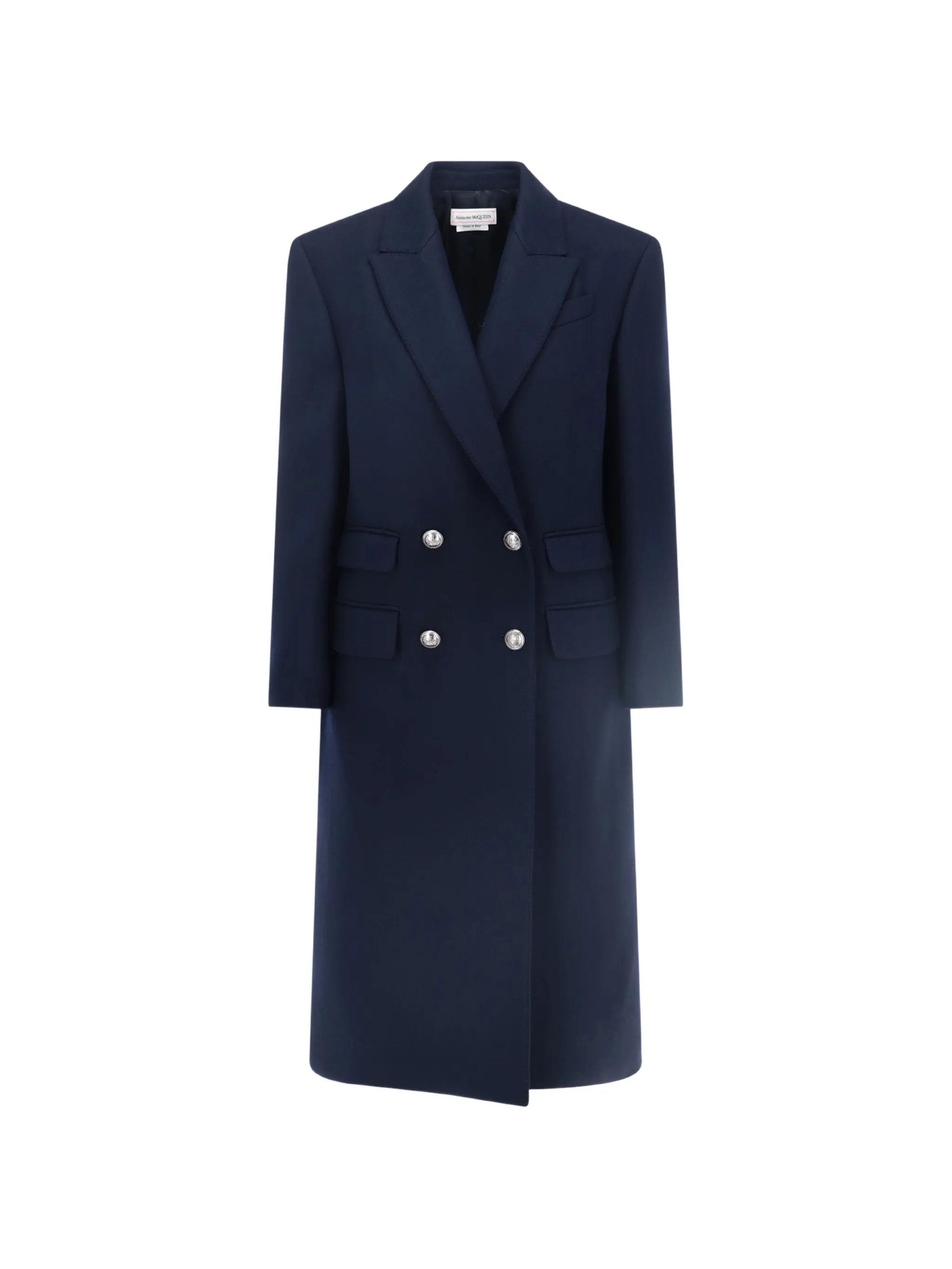 knitted double-breasted coat