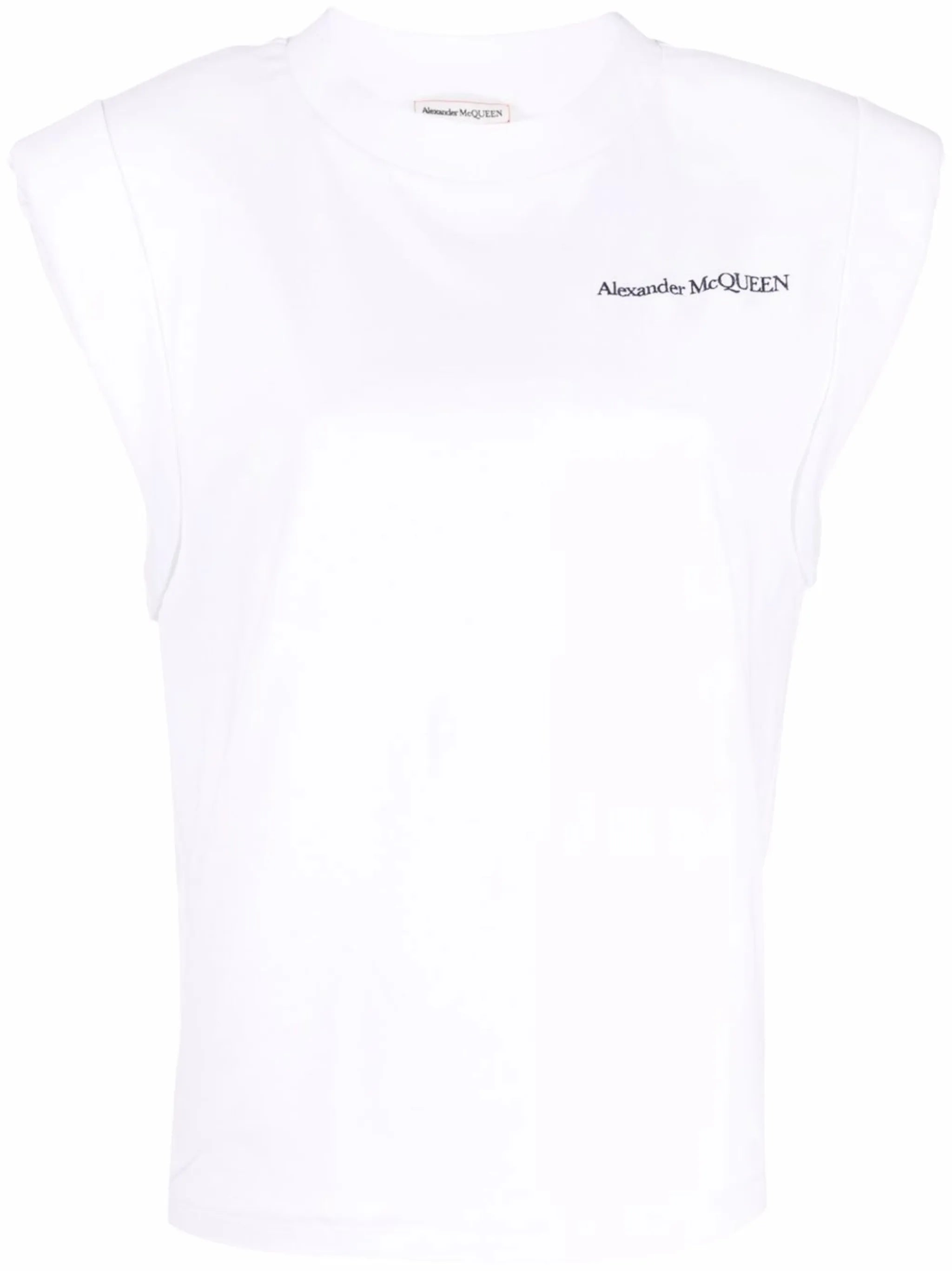 embroidered logo padded T-shirt