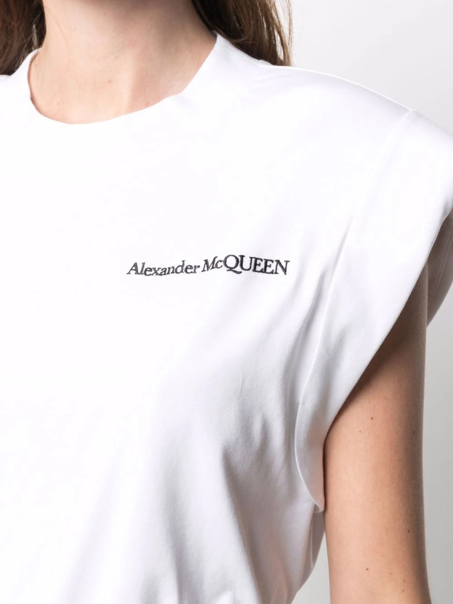 embroidered logo padded T-shirt