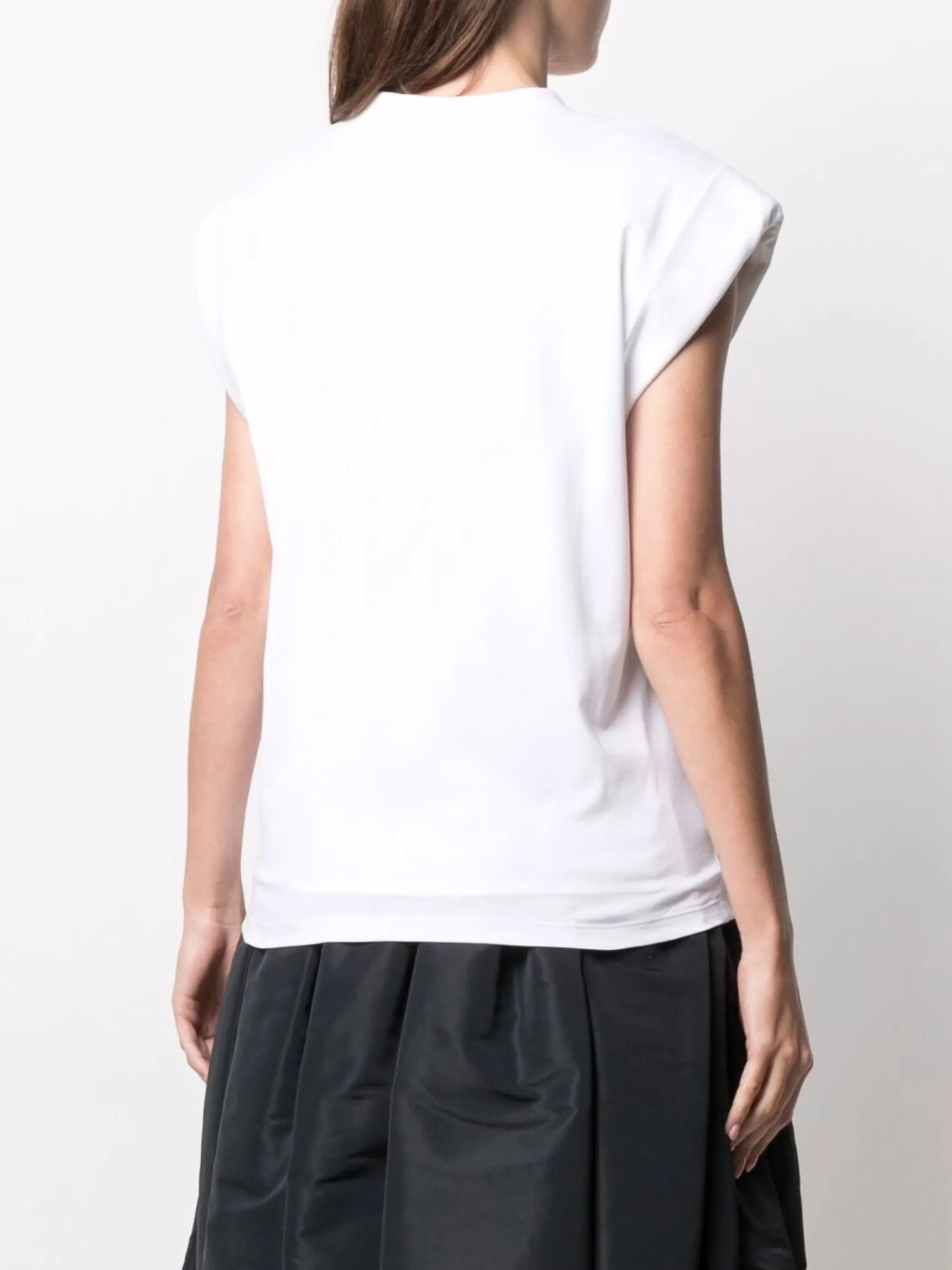 embroidered logo padded T-shirt