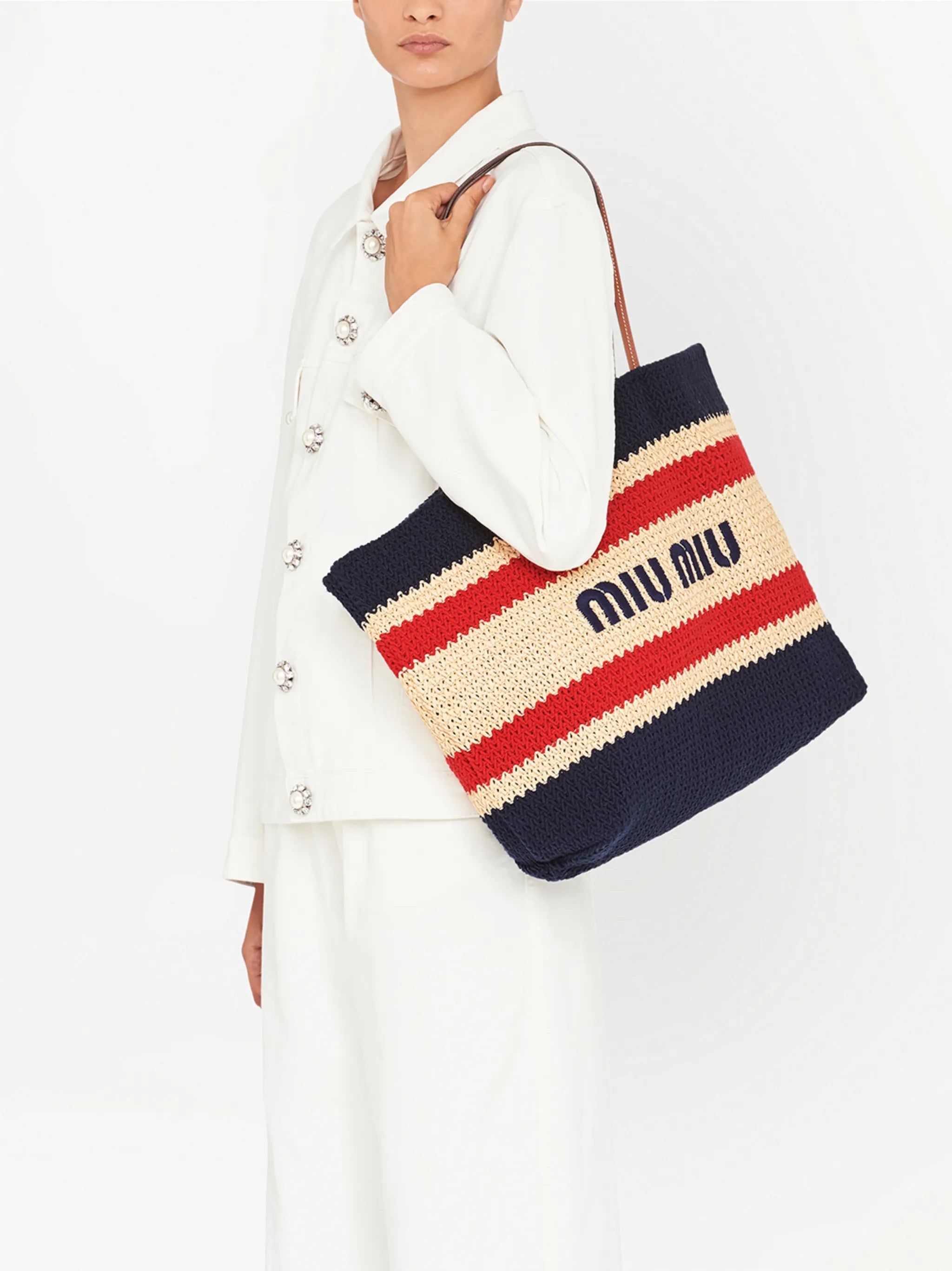 logo-print tote bag