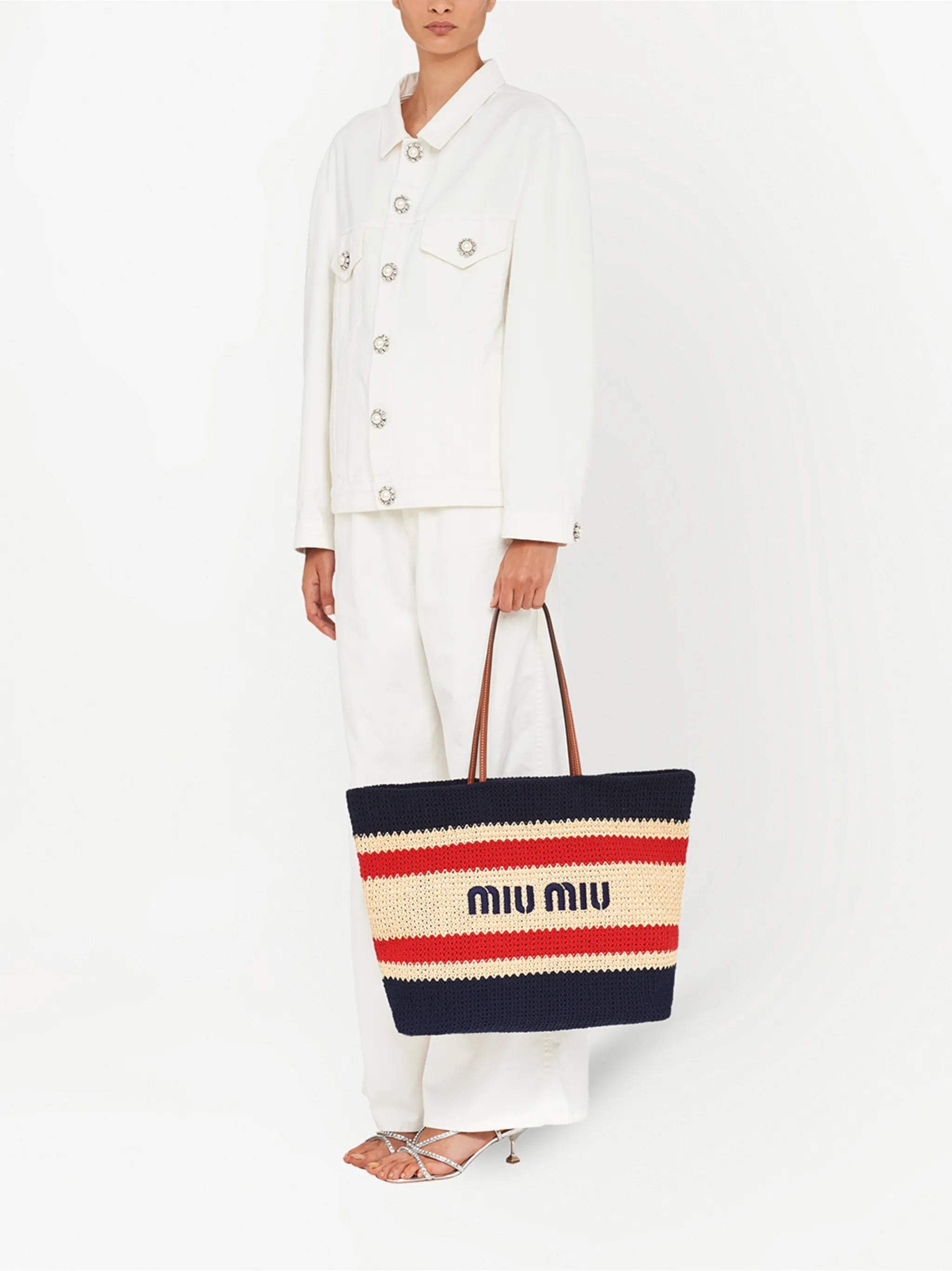 logo-print tote bag