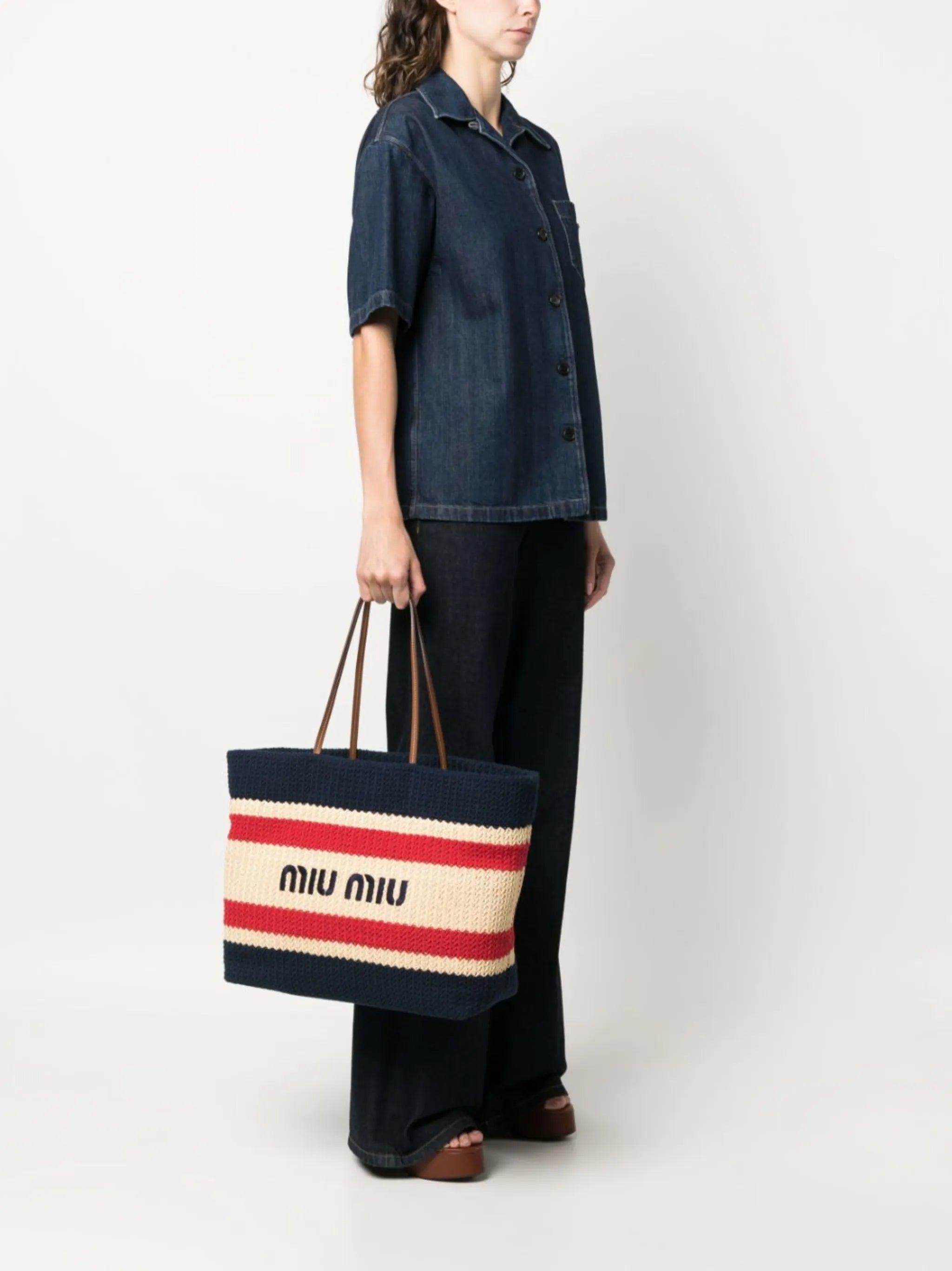 logo-print tote bag