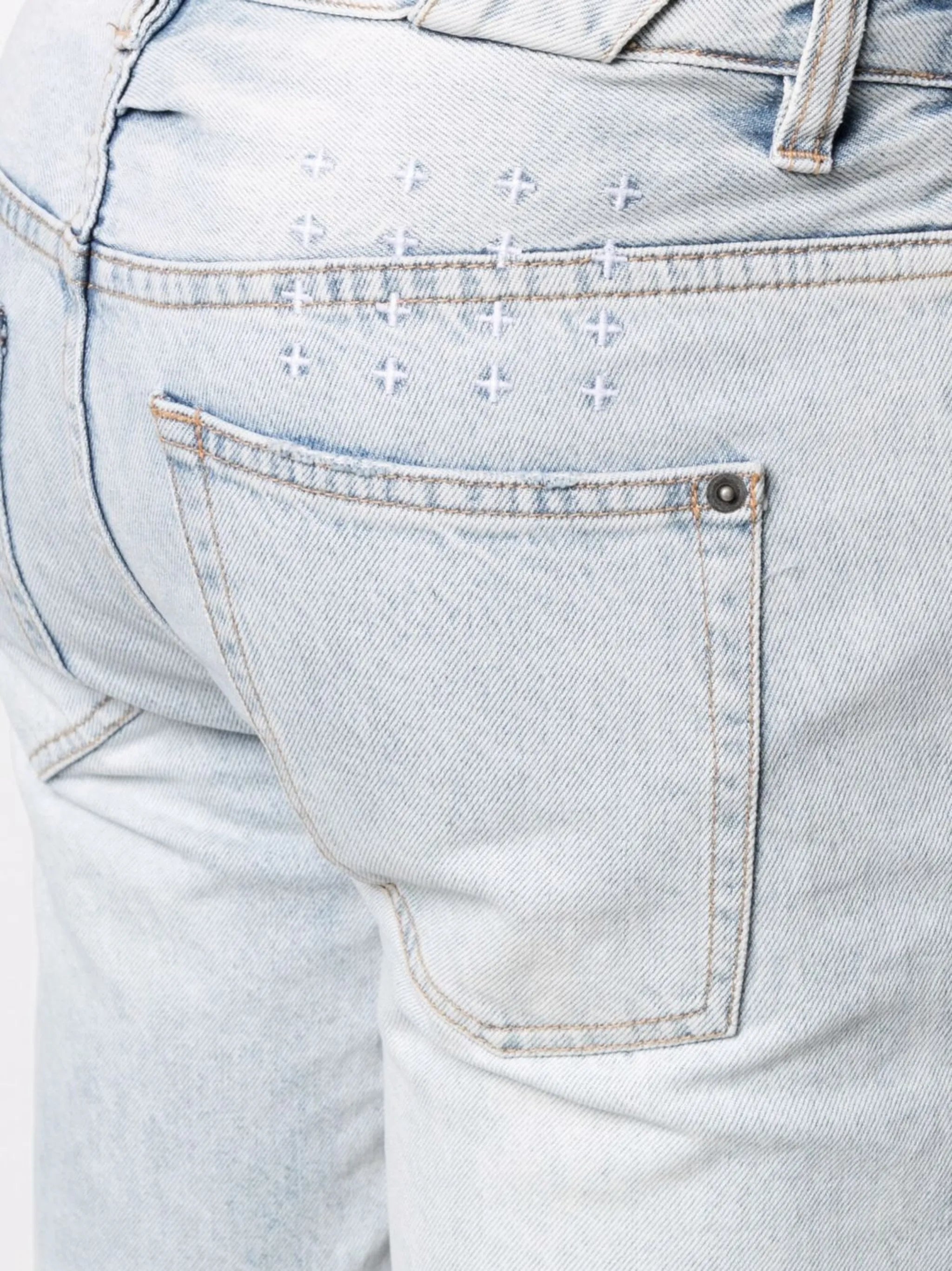 slim-fit denim shorts