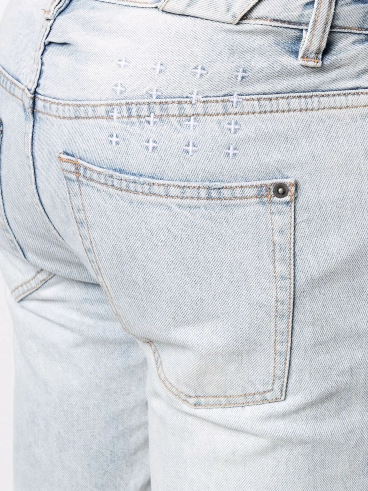 slim-fit denim shorts