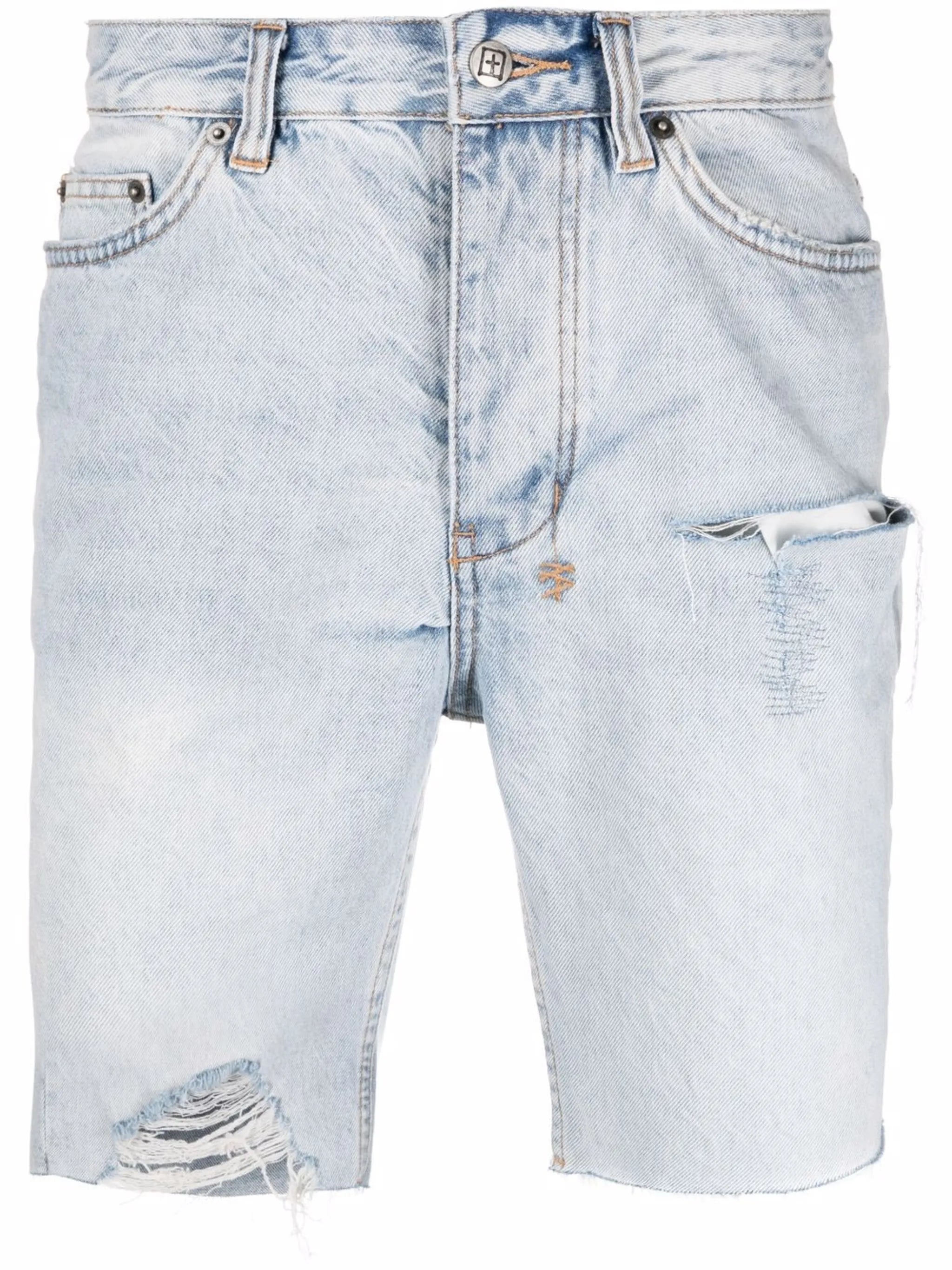 slim-fit denim shorts