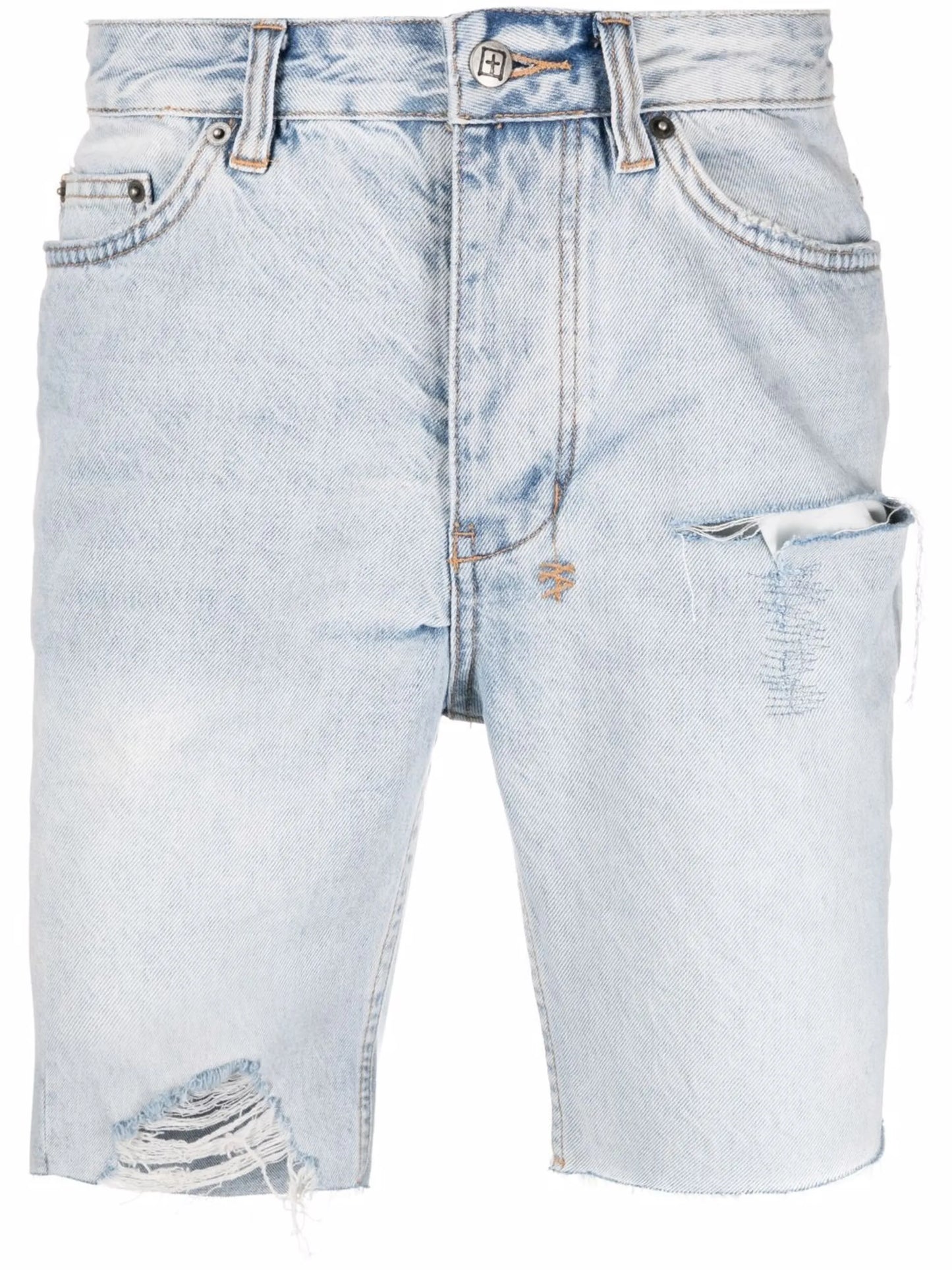 slim-fit denim shorts
