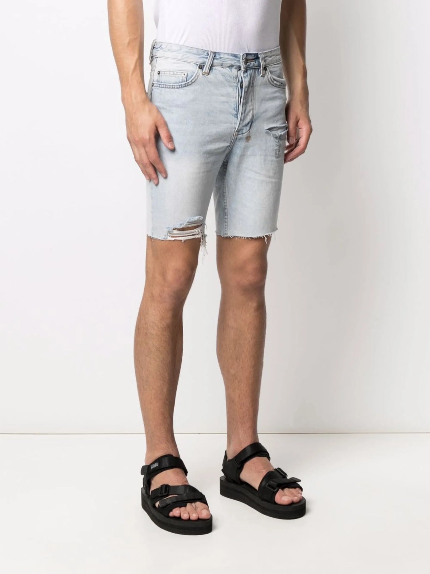 slim-fit denim shorts