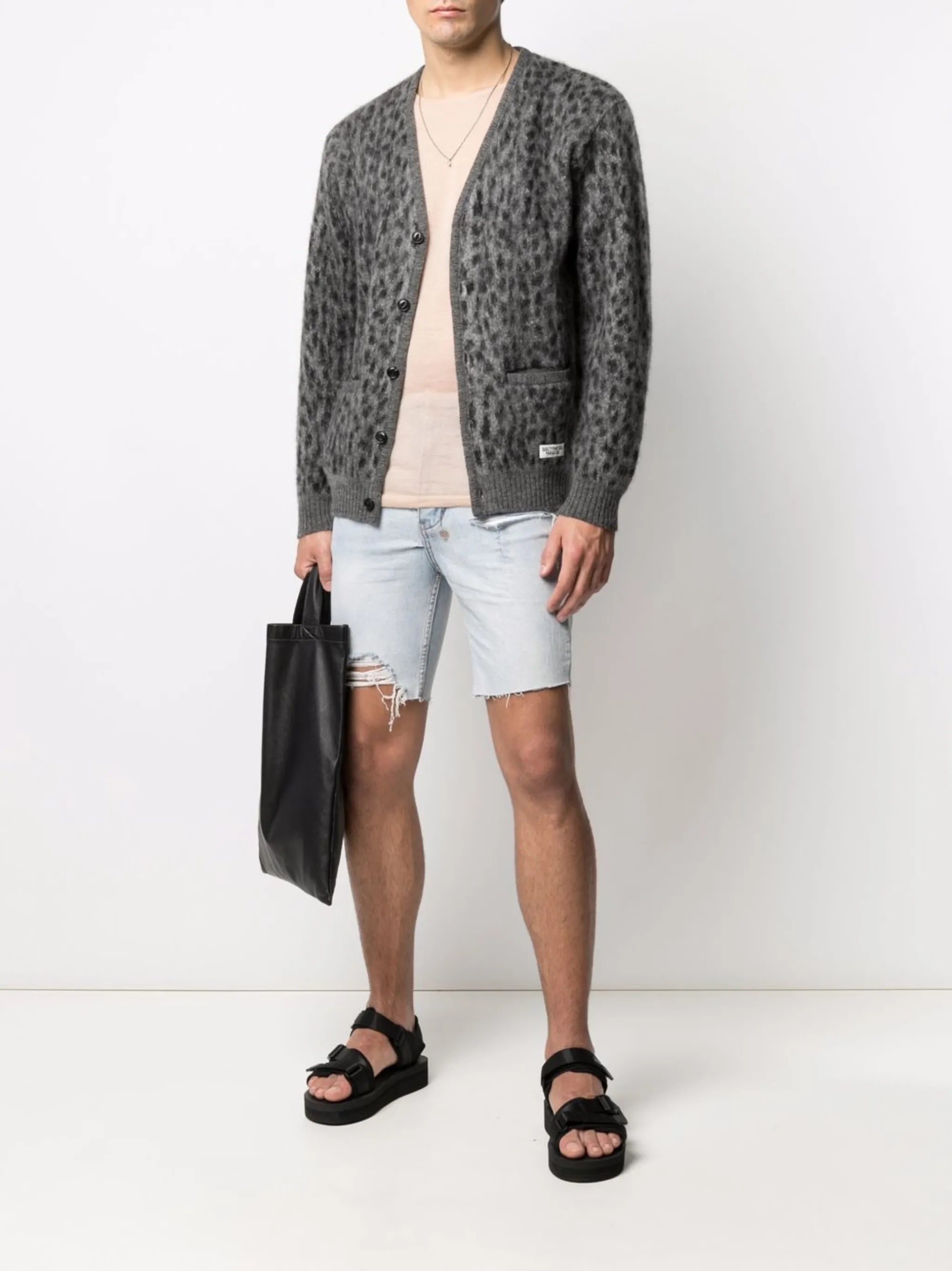 slim-fit denim shorts