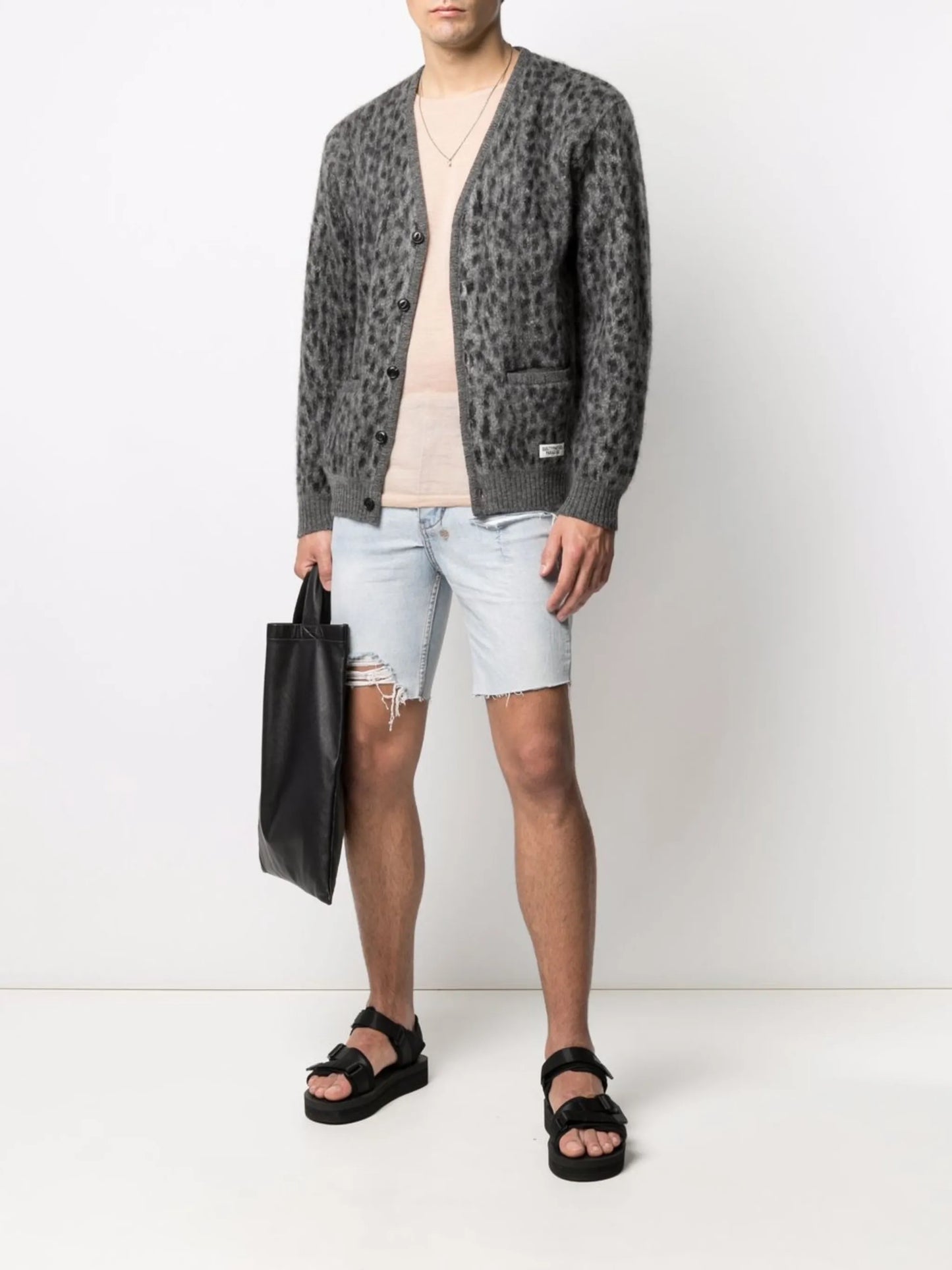 slim-fit denim shorts