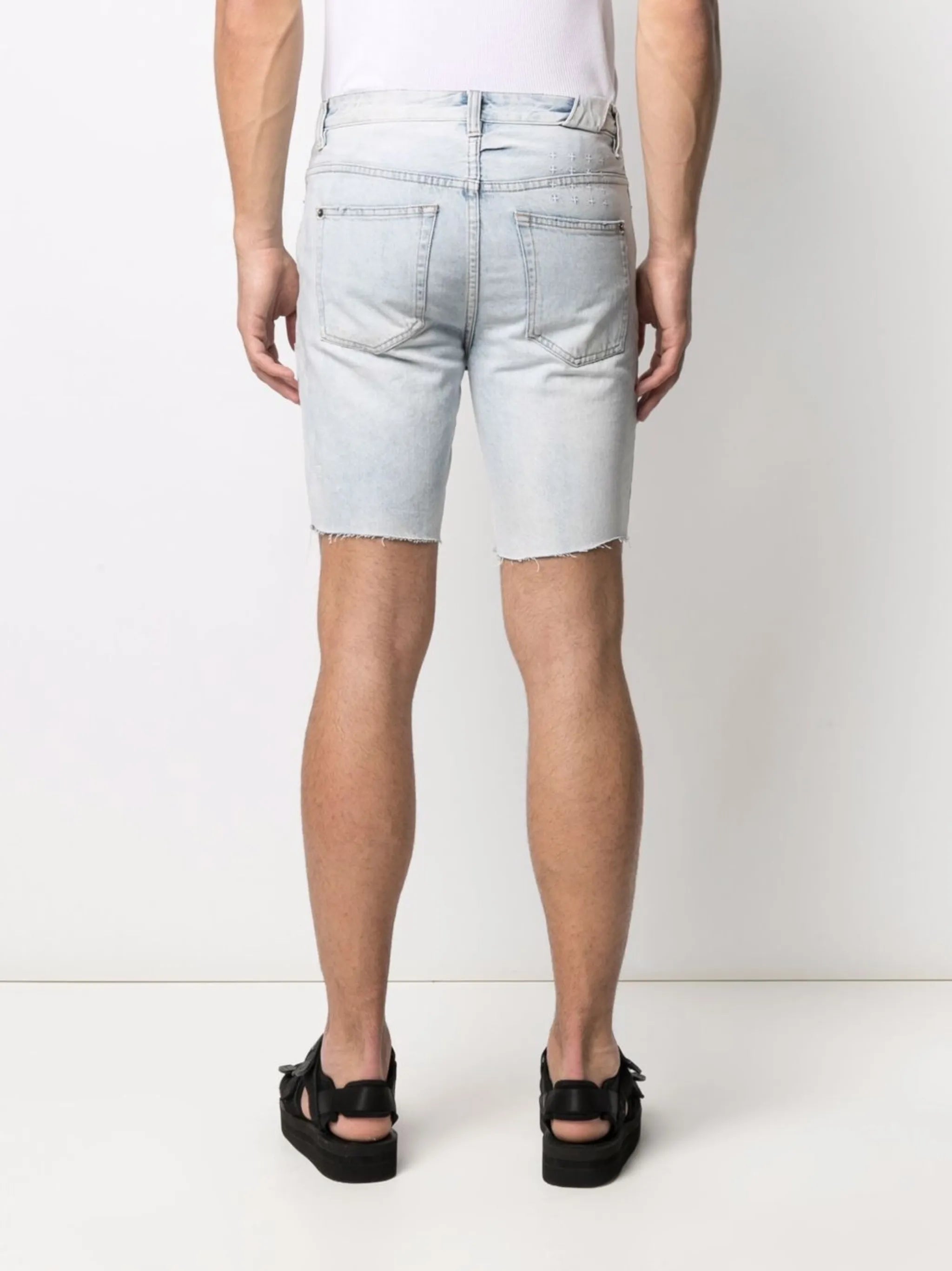slim-fit denim shorts