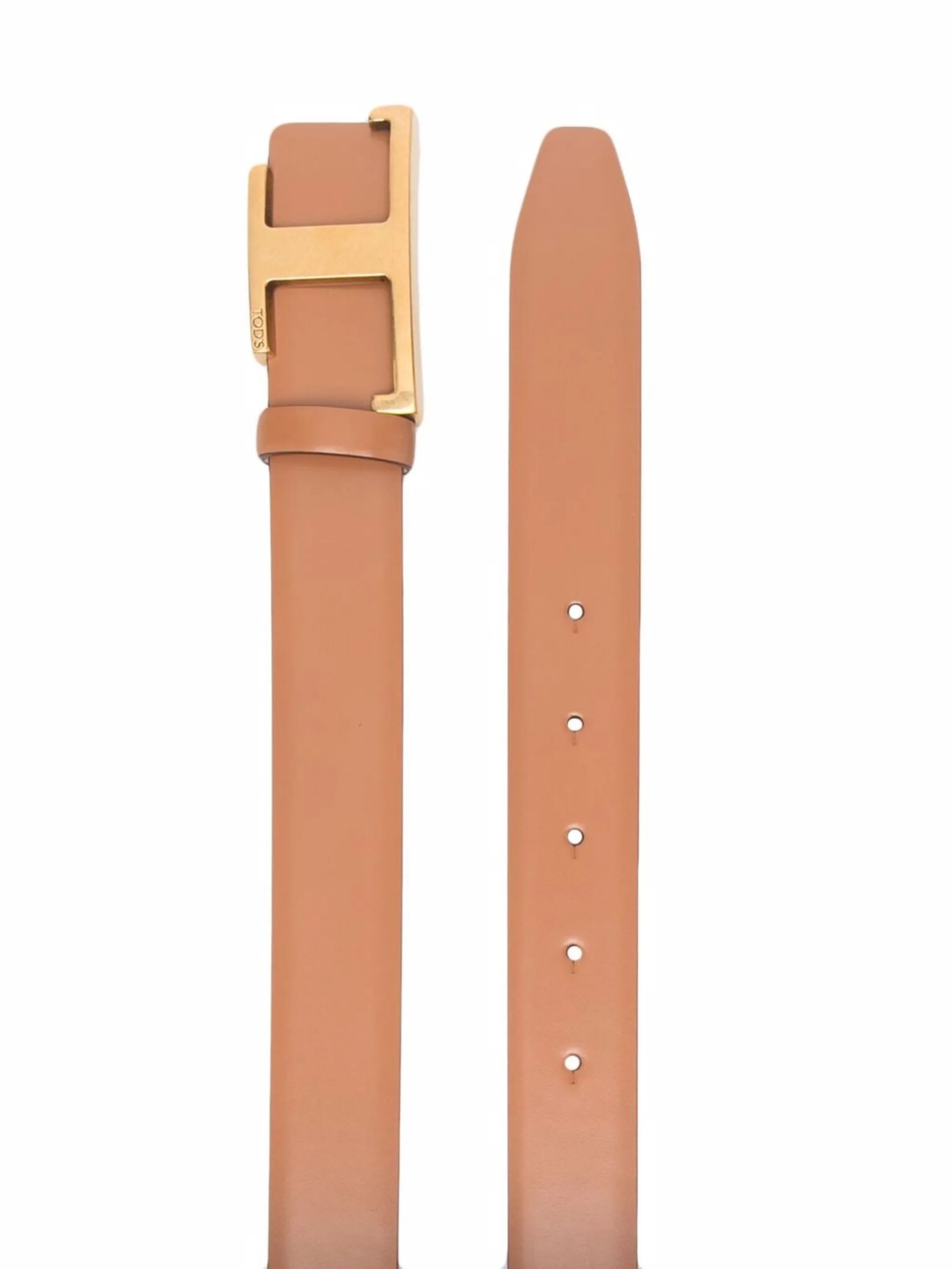 logo-buckle leather belt