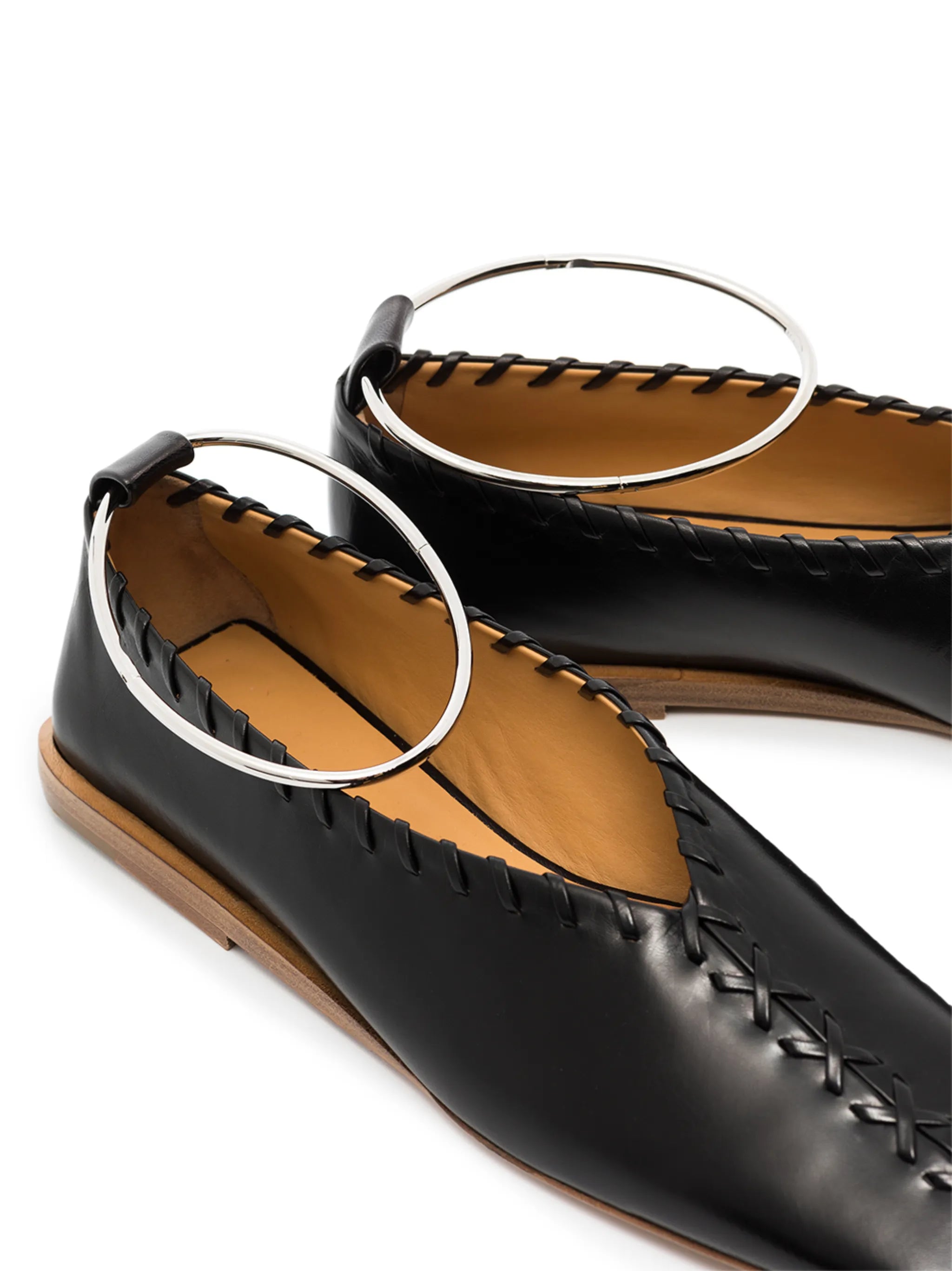 stitch edge ballet pumps