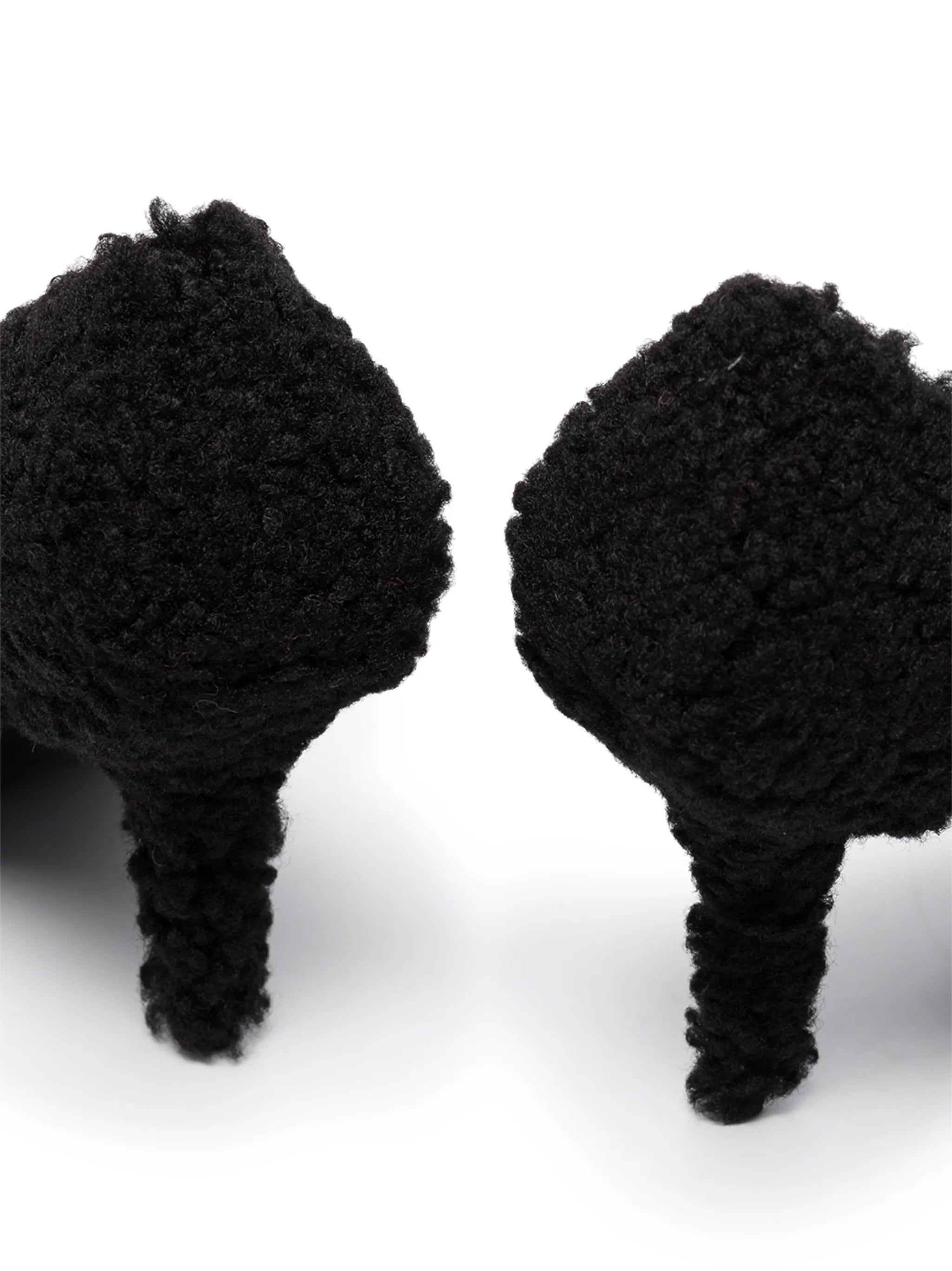 Knife 70mm faux-shearling pumps