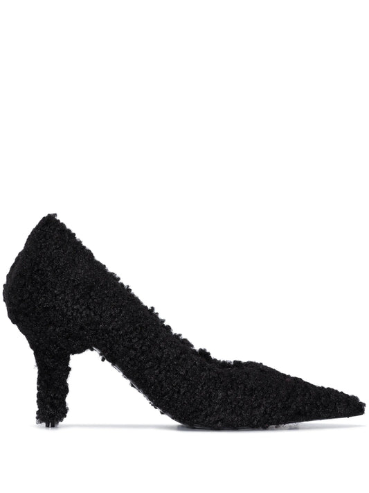 Knife 70mm faux-shearling pumps