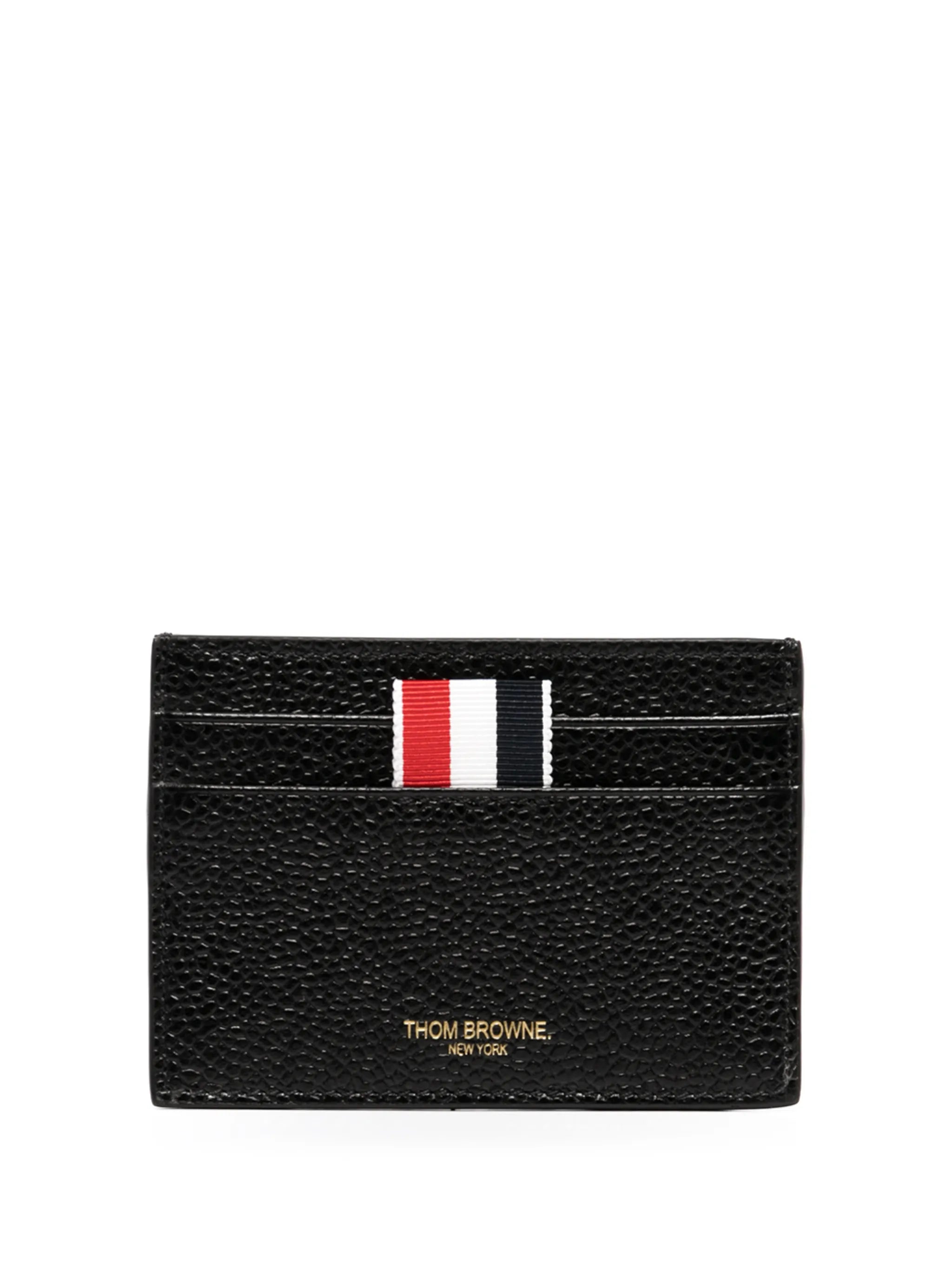 grosgrain-tab leather cardholder