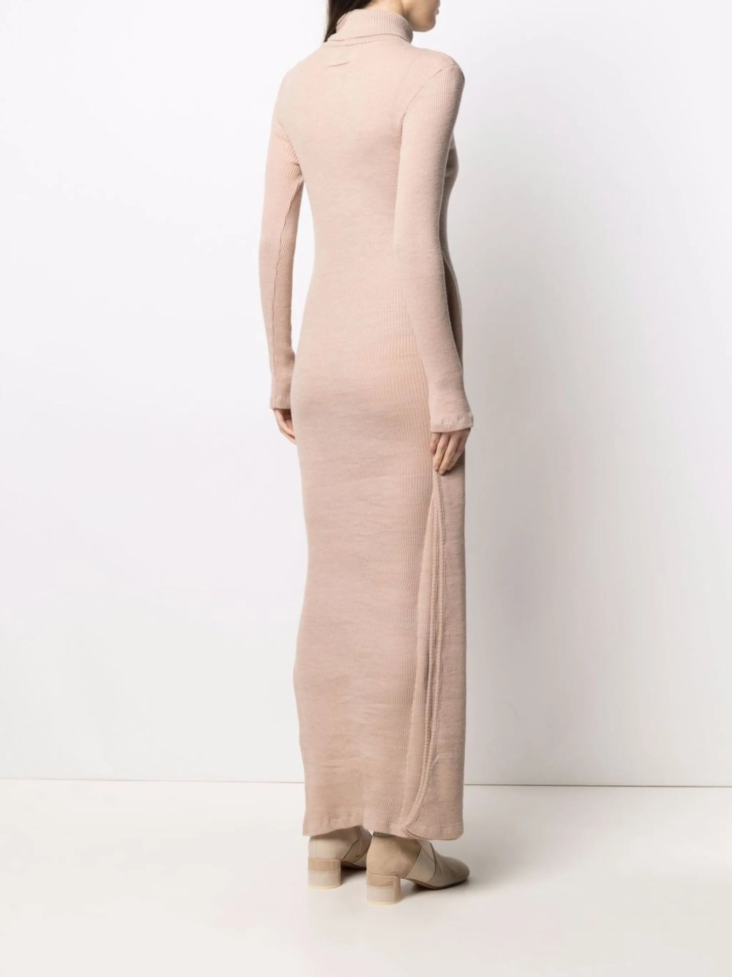 roll neck knitted maxi dress