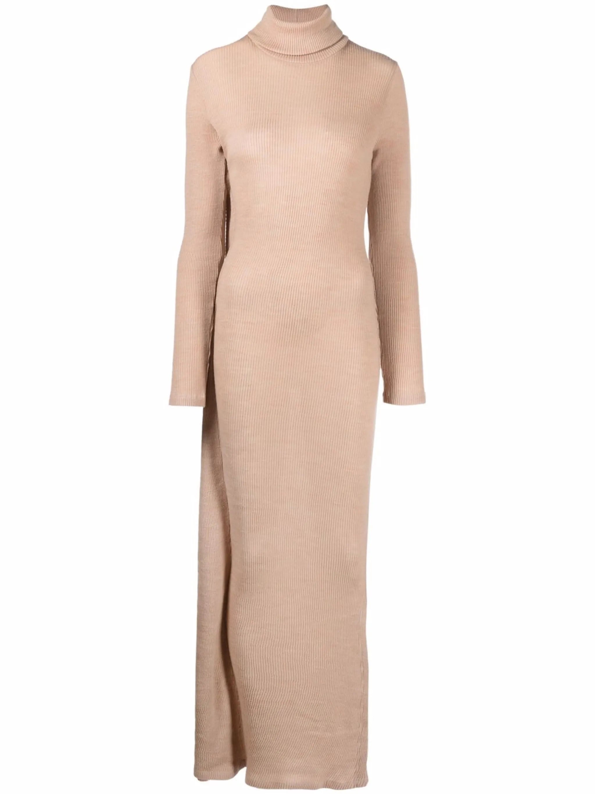 roll neck knitted maxi dress