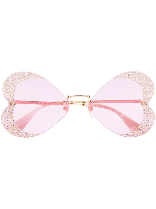 crystal-embellished heart-shape sunglasses