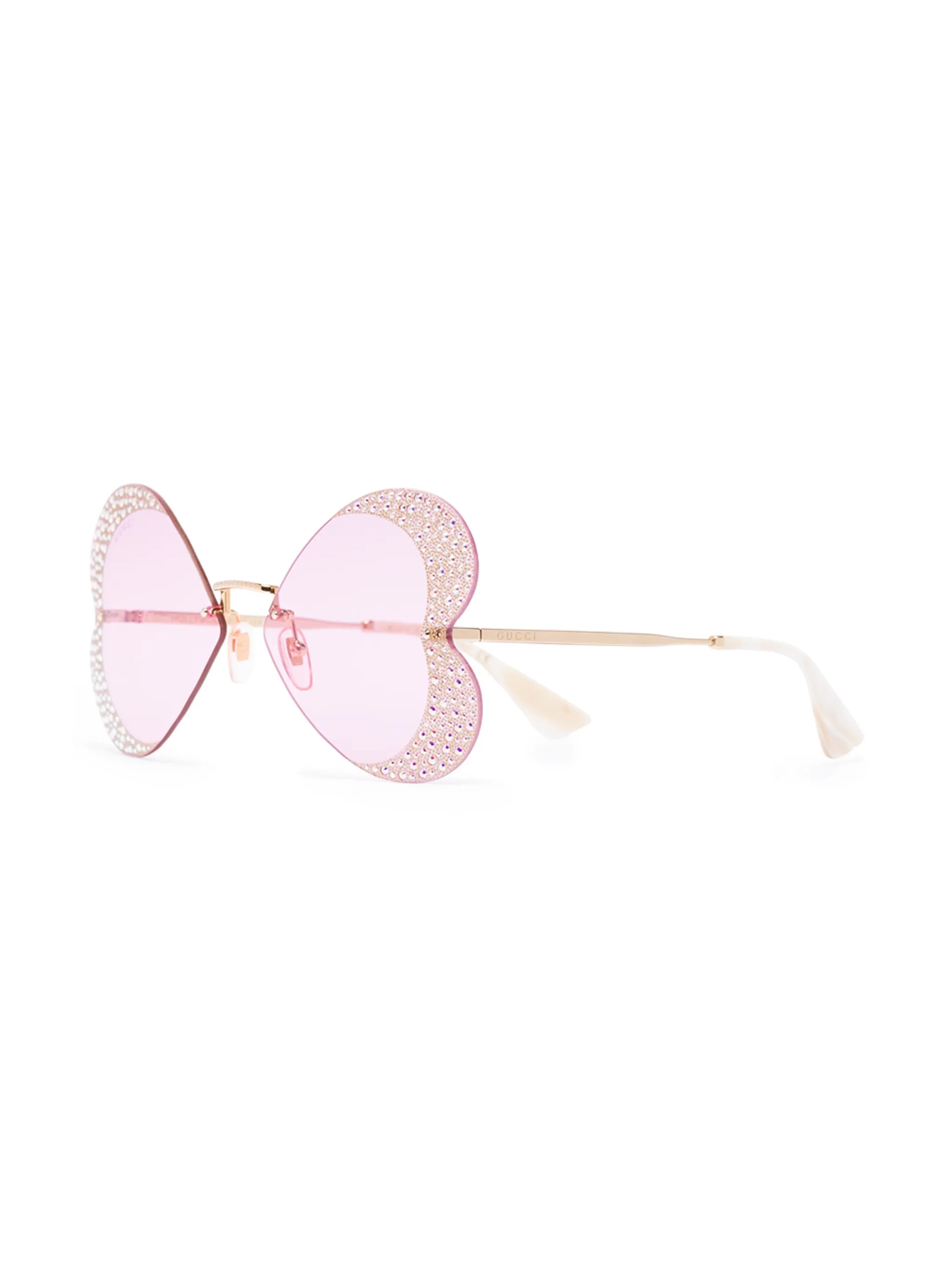 crystal-embellished heart-shape sunglasses