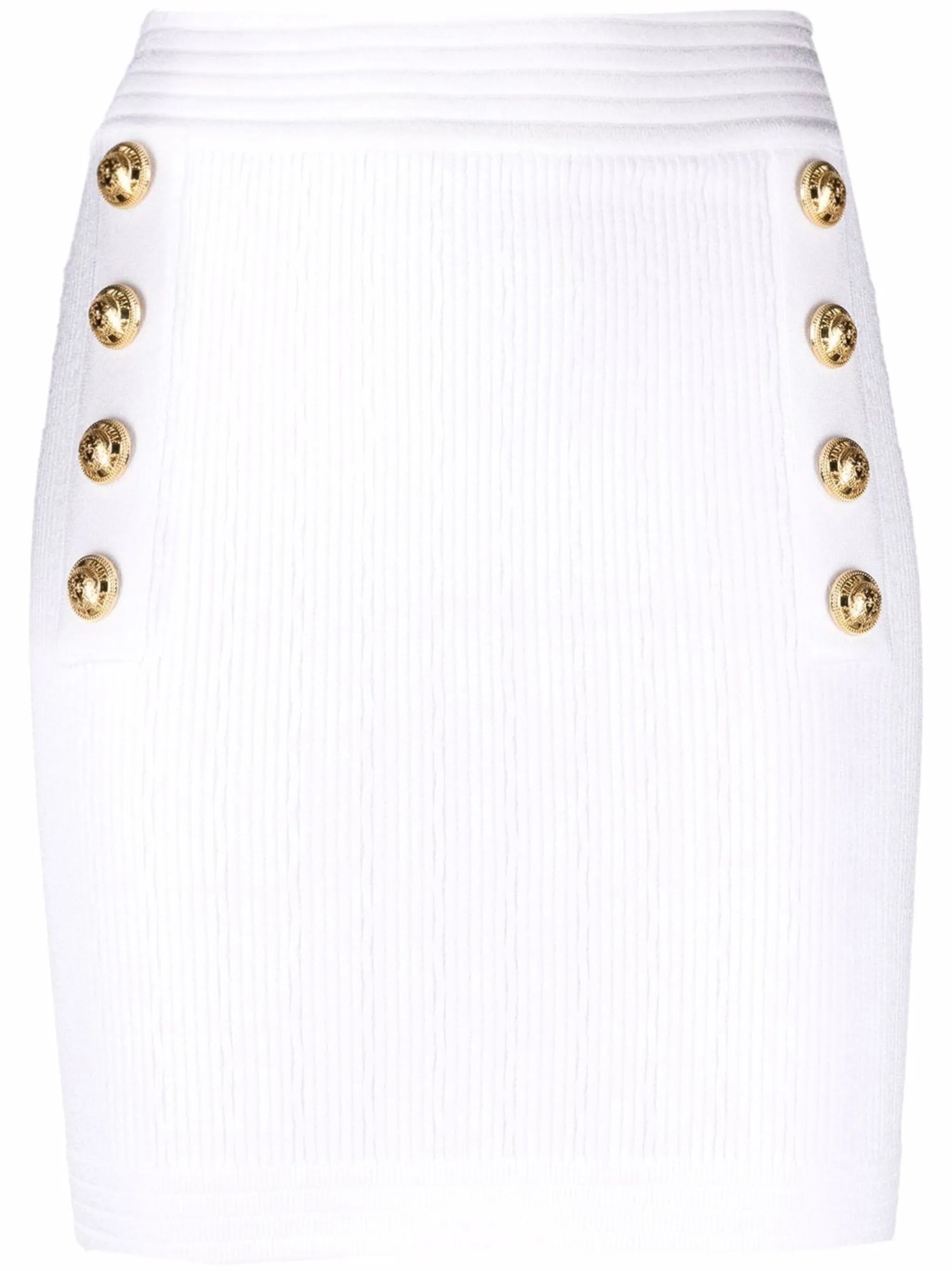 double-breasted buttoned knitted skirt