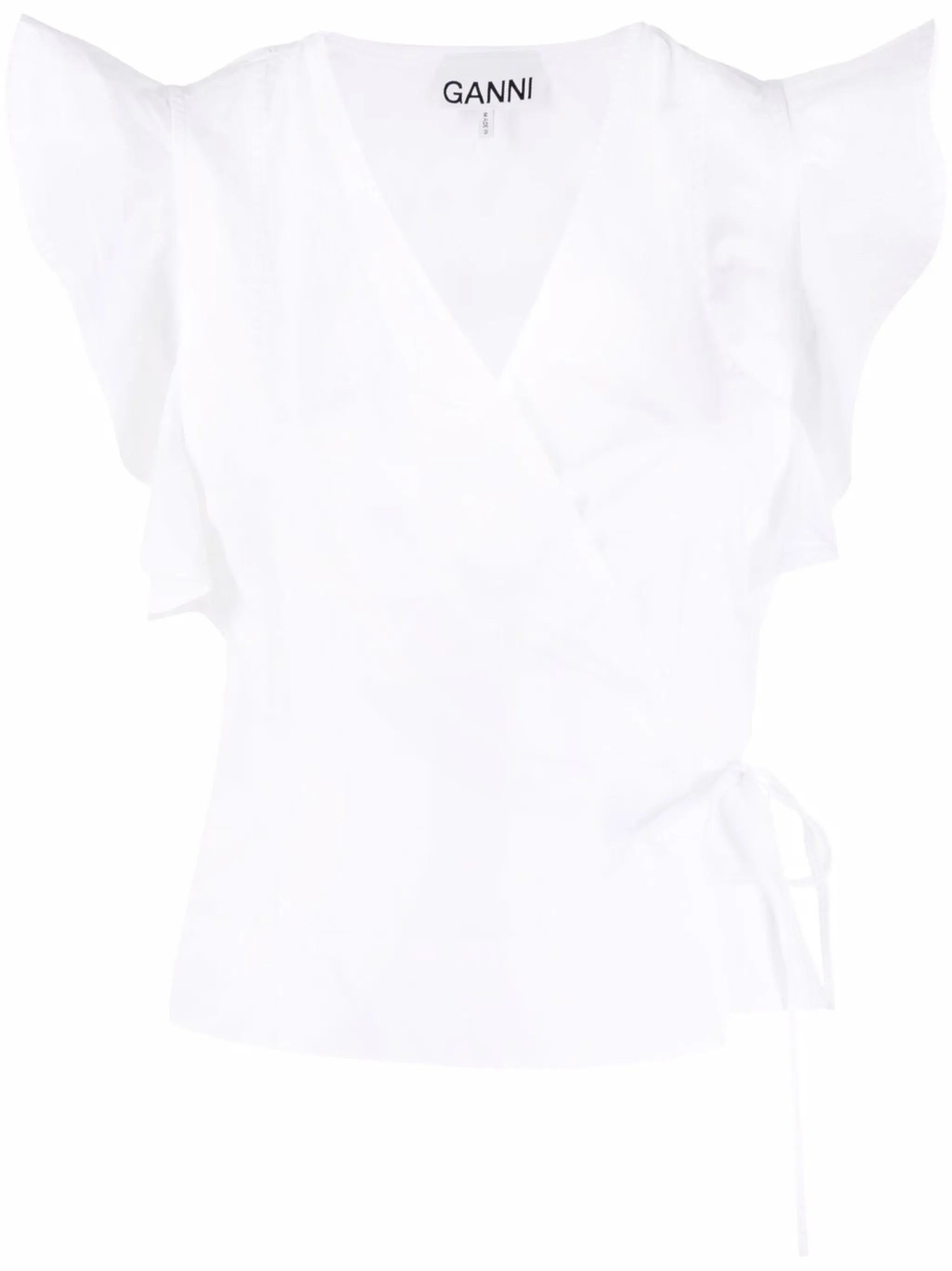 ruffled-sleeve wrap top