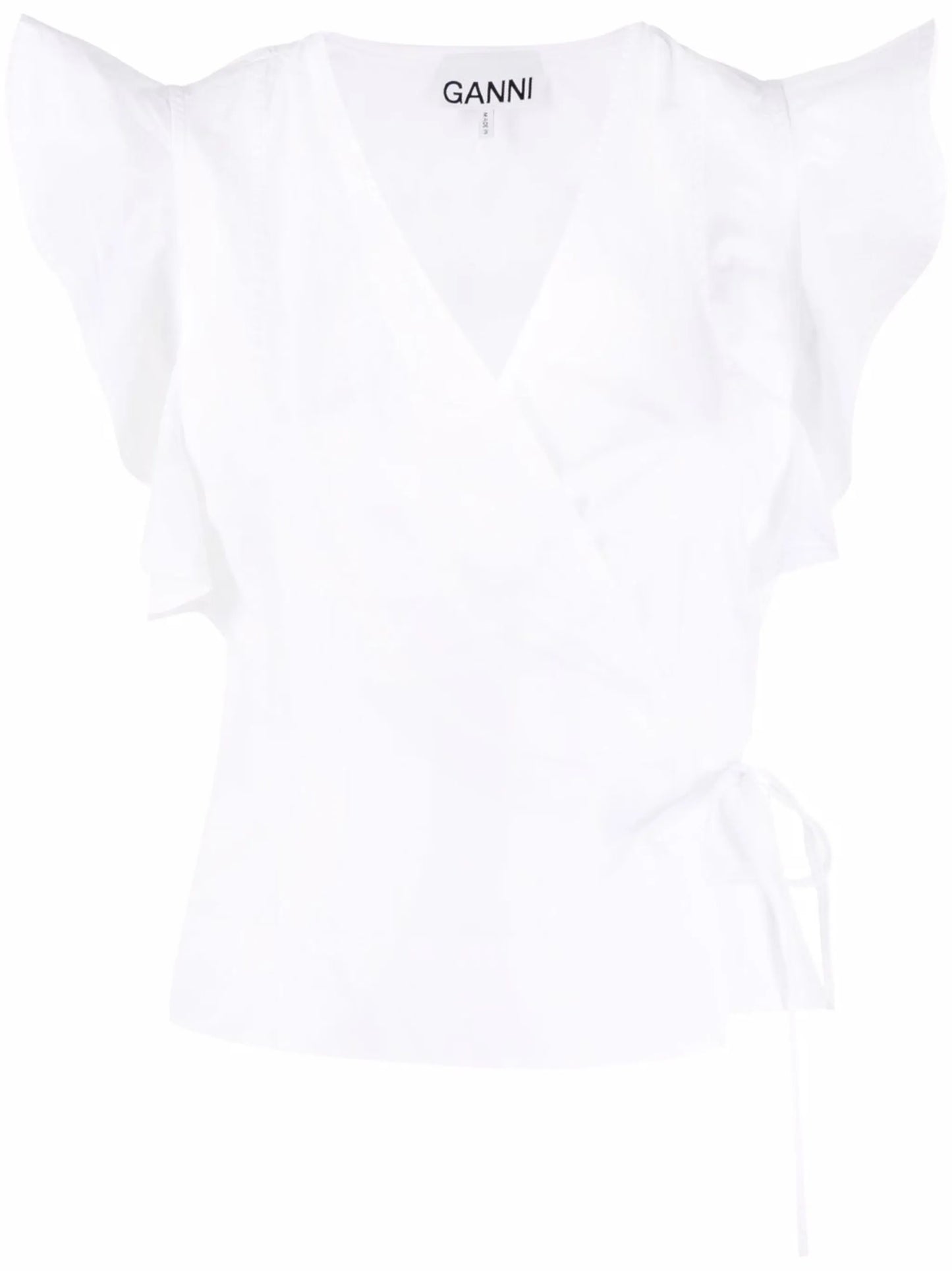 ruffled-sleeve wrap top