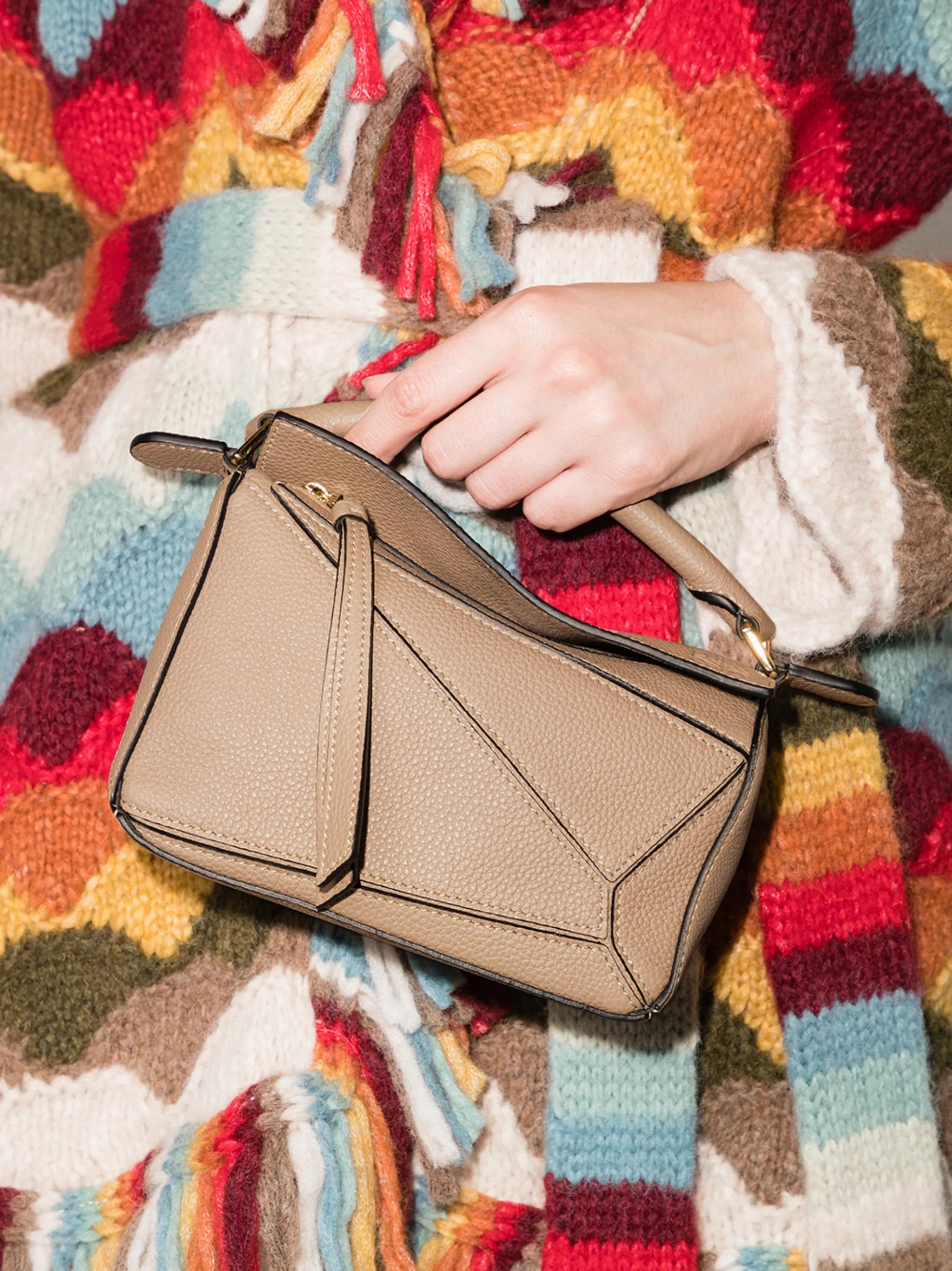 mini Puzzle leather shoulder bag