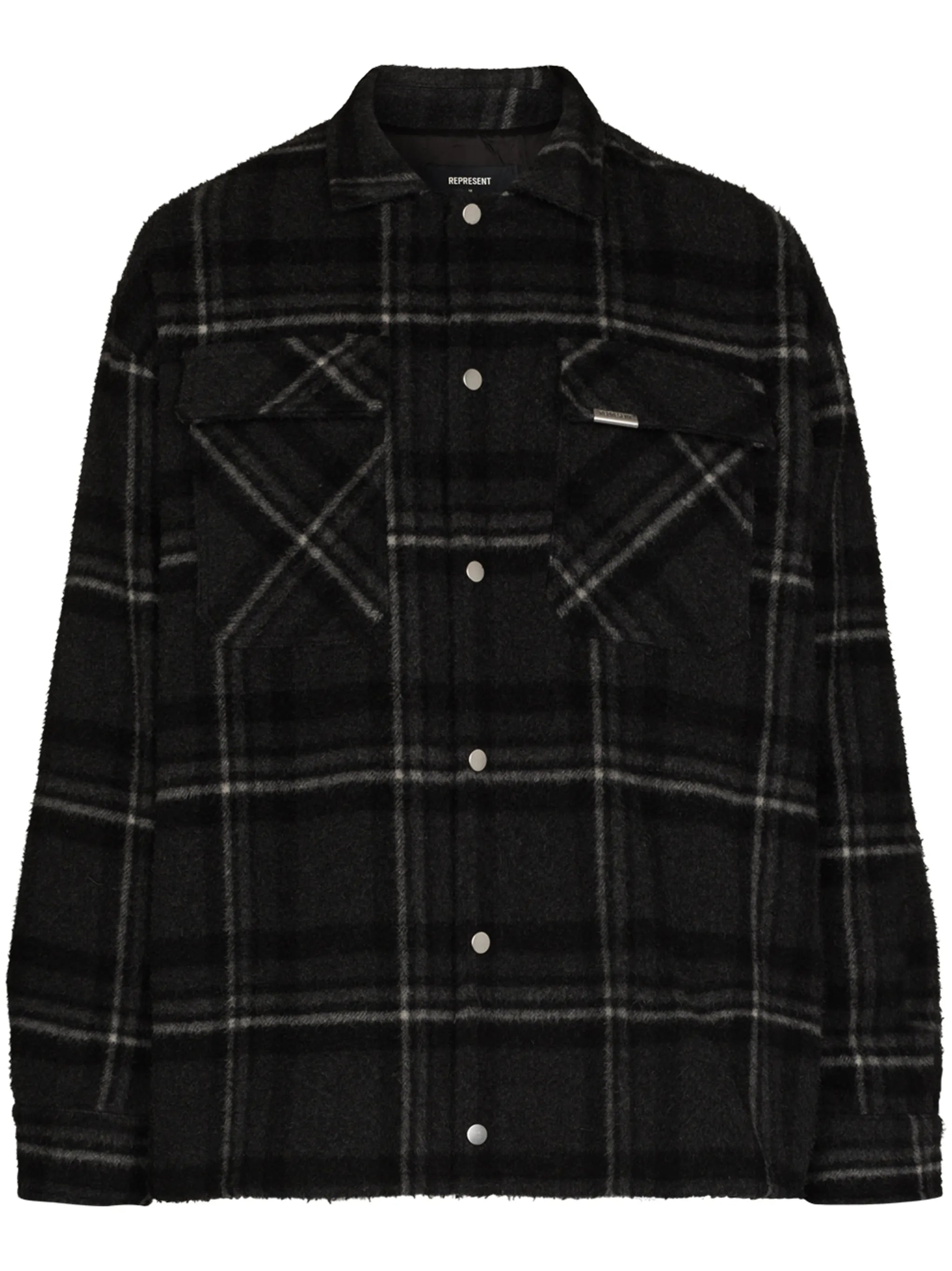 checked buttoned overshirt
