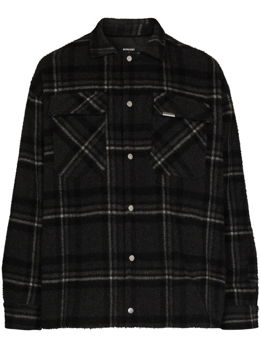 checked buttoned overshirt